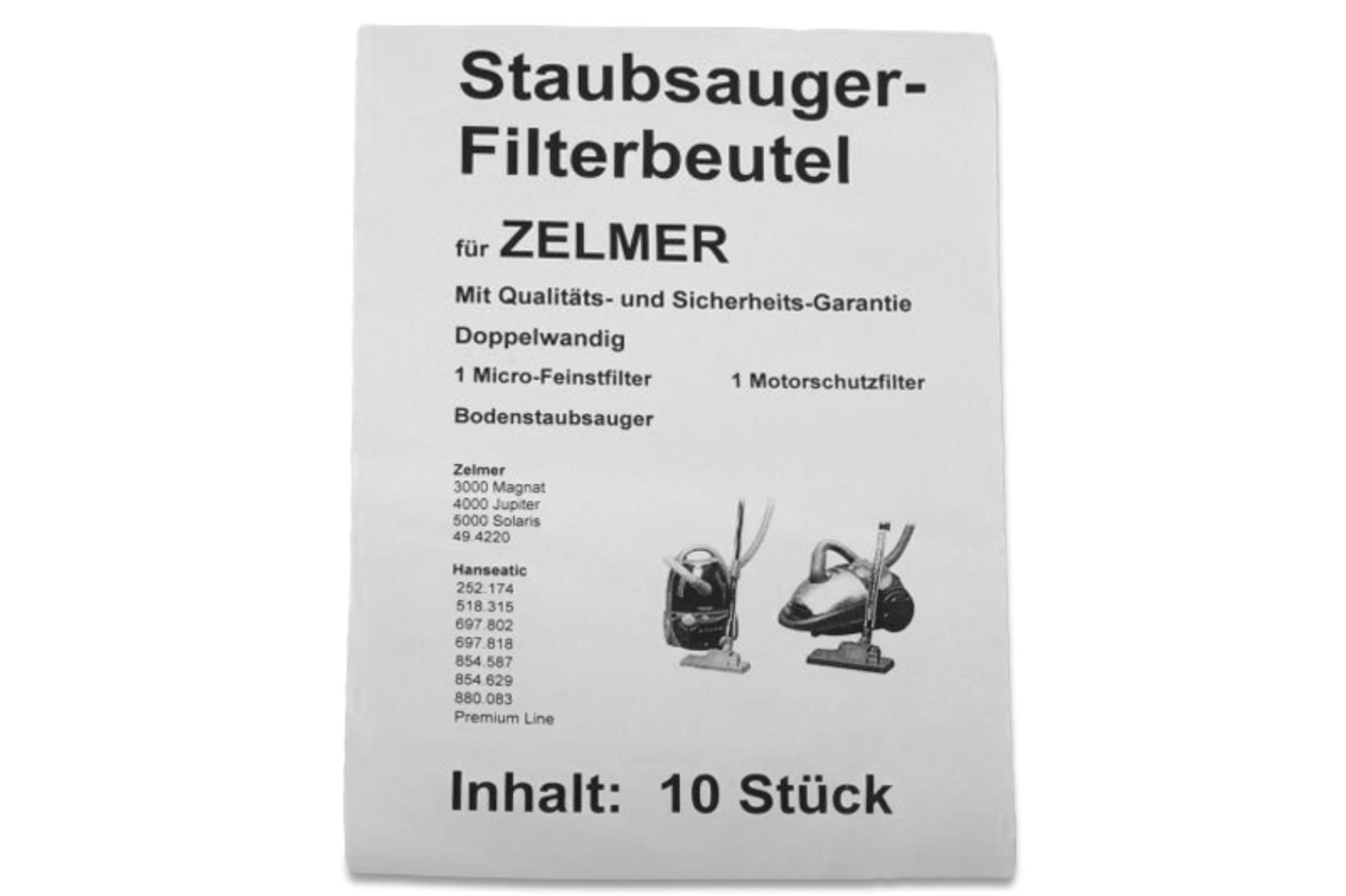 10 Staubsaugerbeutel passend für Zelmer 3000 u.a. Ersatz für Swirl Z 114