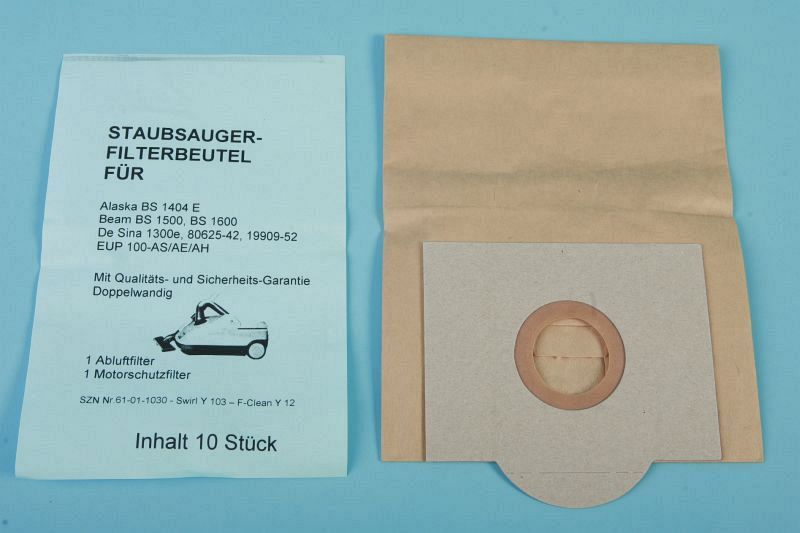 10 Staubsaugerbeutel De Sina u.a. Ersatz für Swirl Y 103