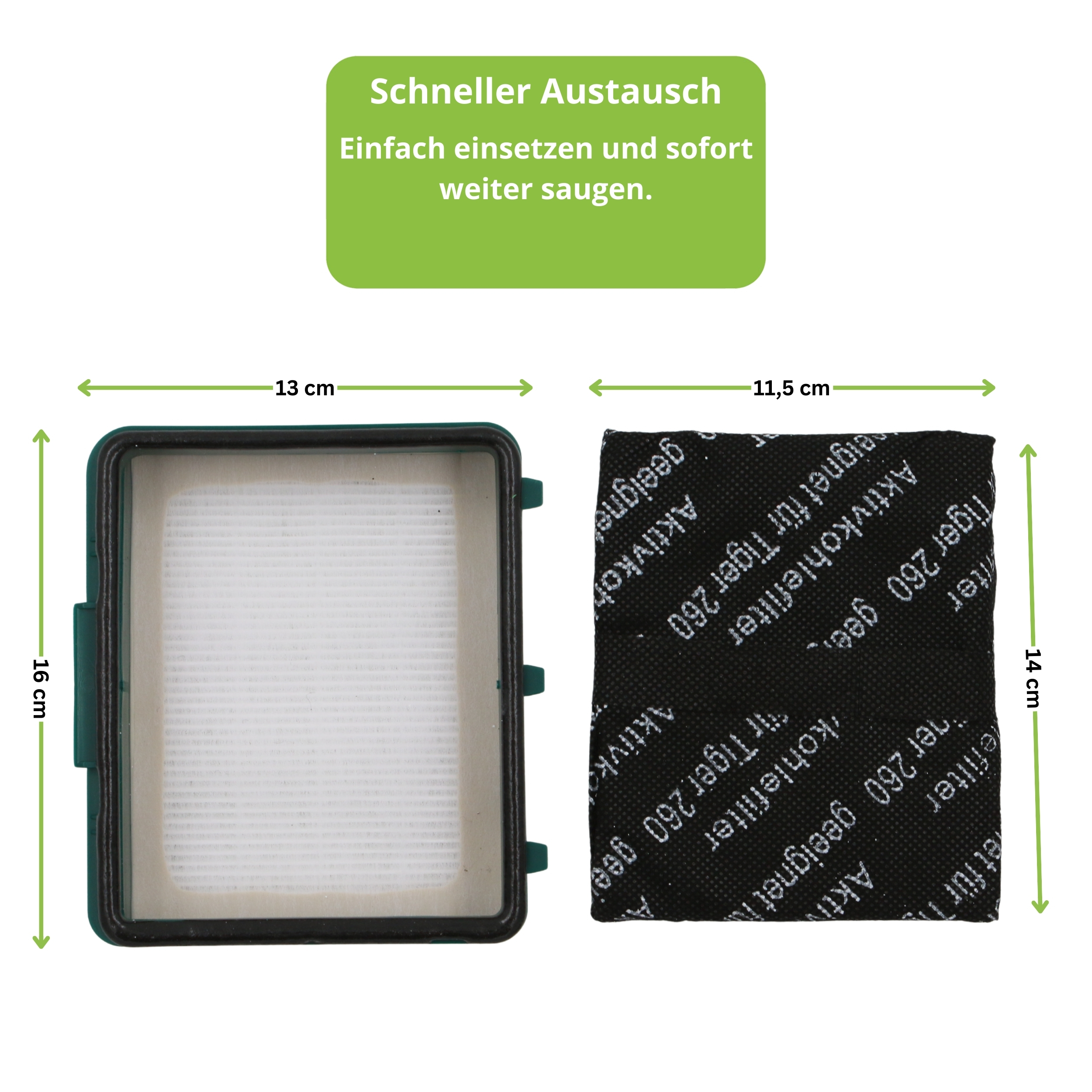 1 Aktivfiltersystem geeignet für Vorwerk Tiger 251, 252
