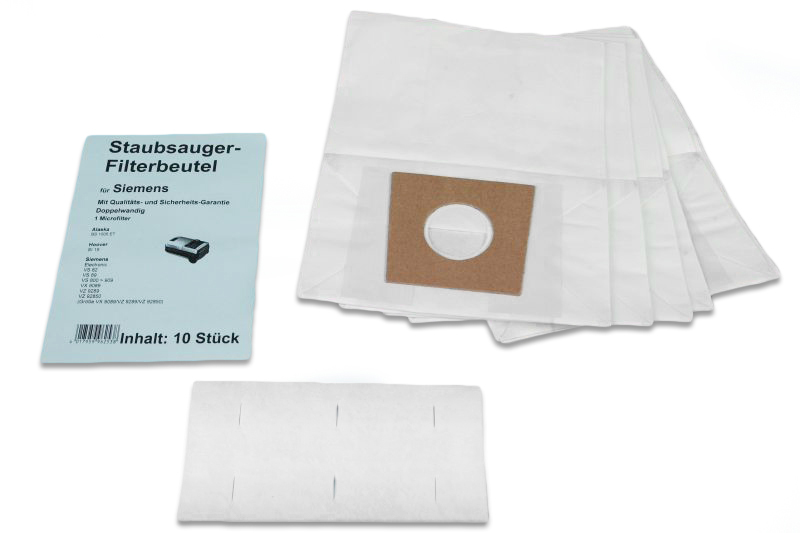 10 Staubsaugerbeutel für Siemens VS 82 Ersatz für Swirl S 60