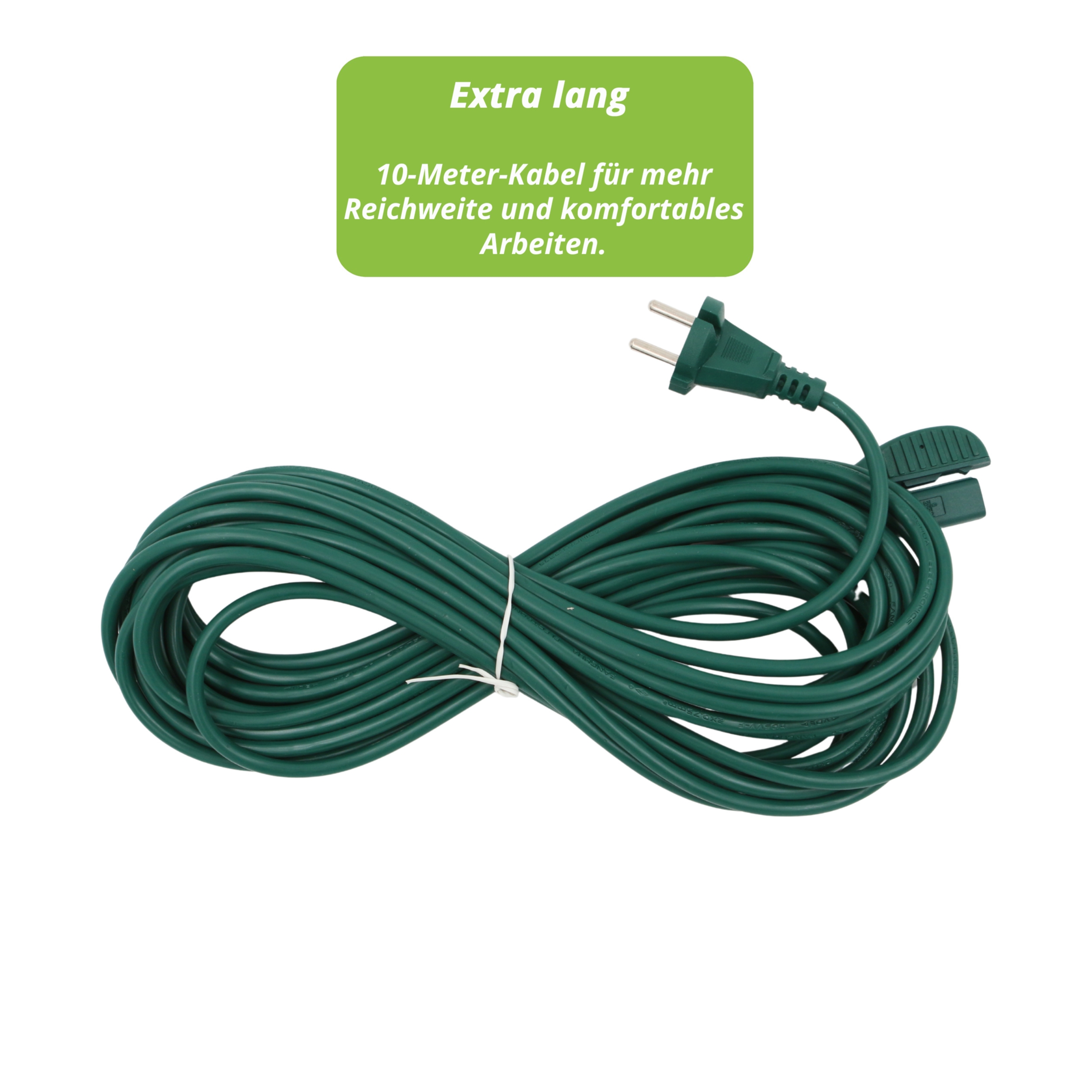 Extra Langes Kabel Stromkabel für Vorwerk Kobold VK 135, 136 - Länge 10m