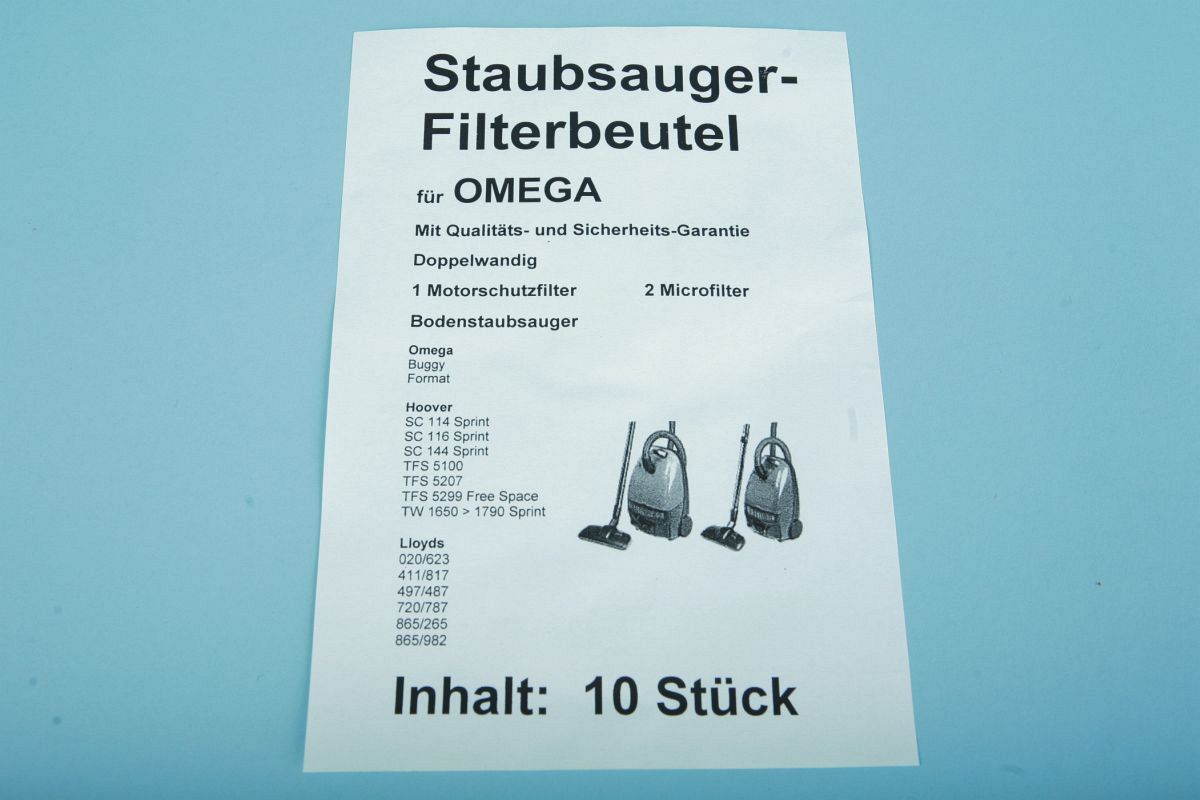 10 Staubsaugerbeutel Fakir u.a. Ersatz für Swirl X 351 / X 350