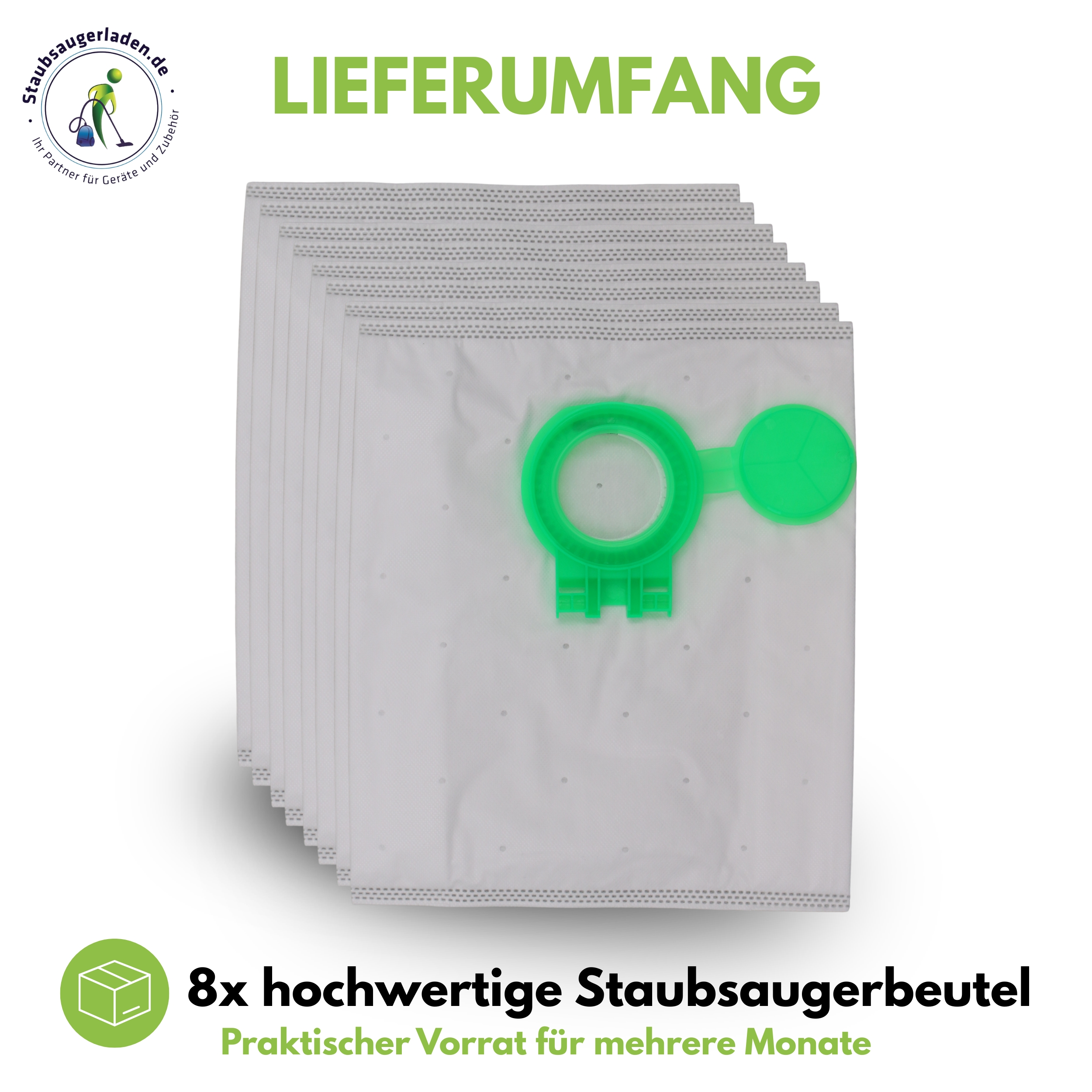 Staubsaugerladen.de 8 Staubsaugerbeutel Filtertüten passend für Sebo D1 D2 D3 D4