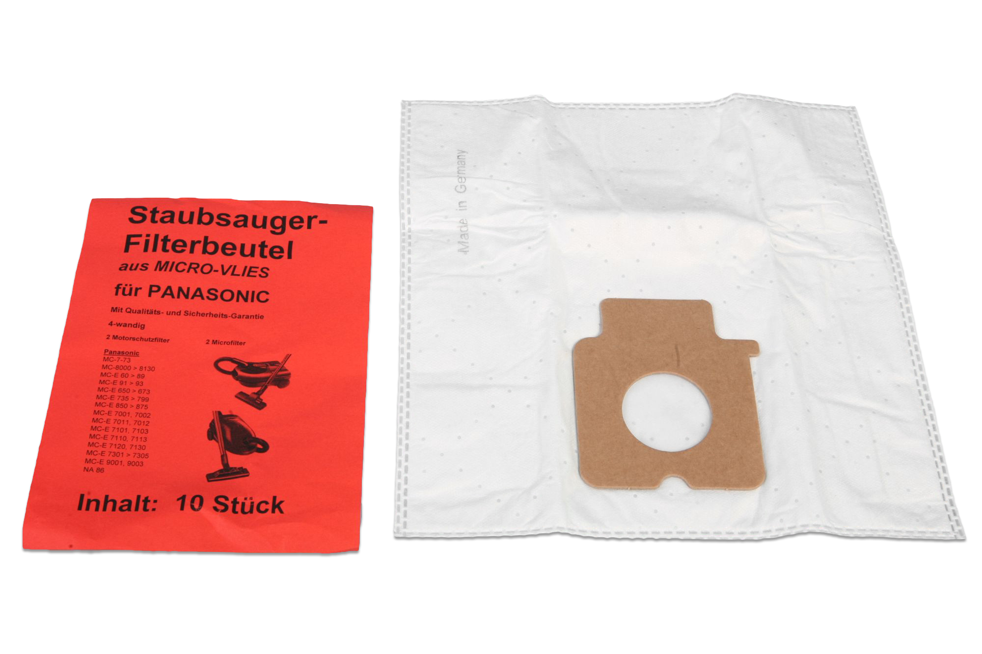 10 Staubsaugerbeutel passend für Panasonic MC E 60-685 u.a. - Ersatz für Swirl PC 87 / PC89