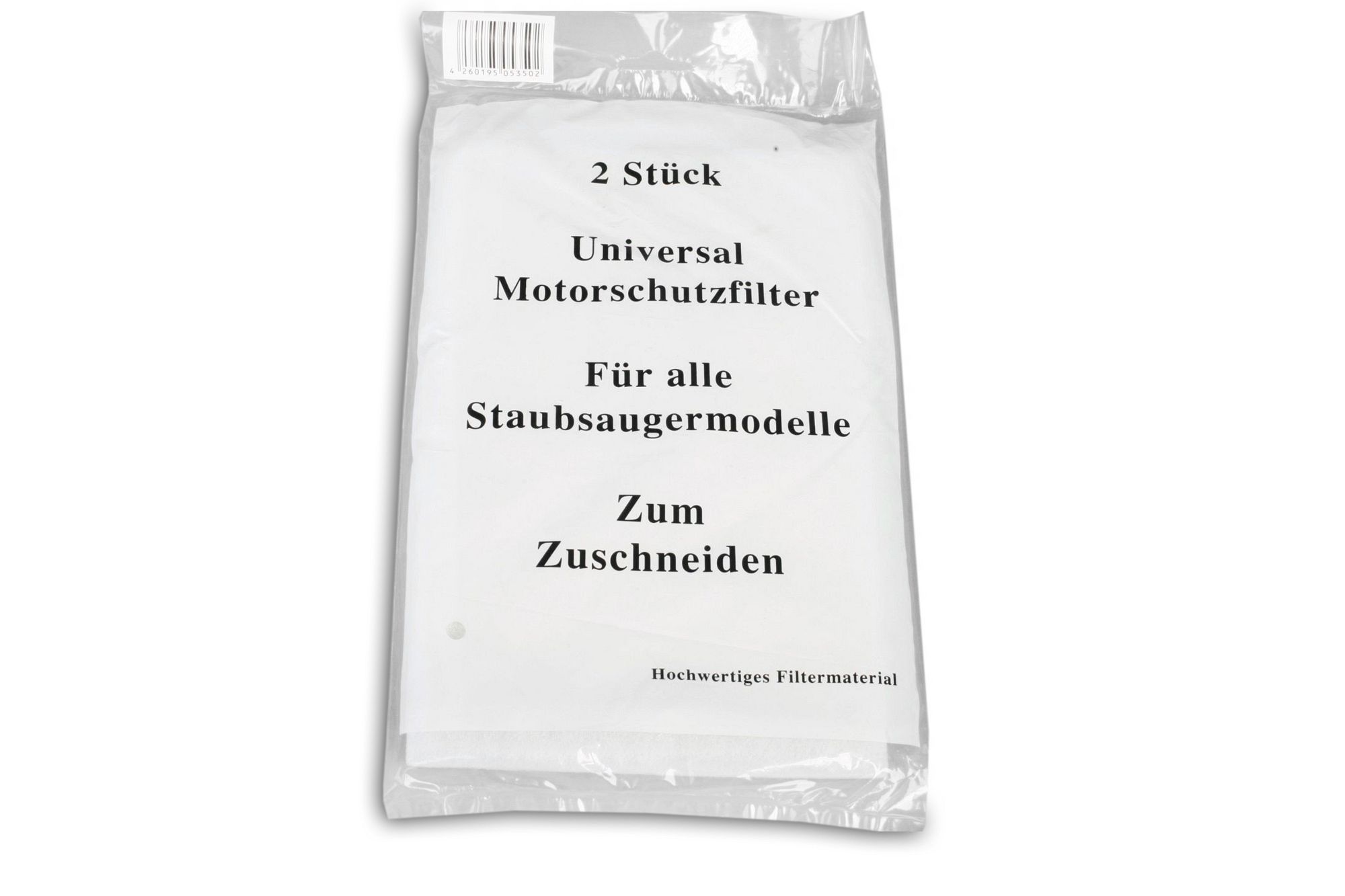 2 Universal Motorschutzfilter Motor Filter für alle Staubsauger zum zuschneiden