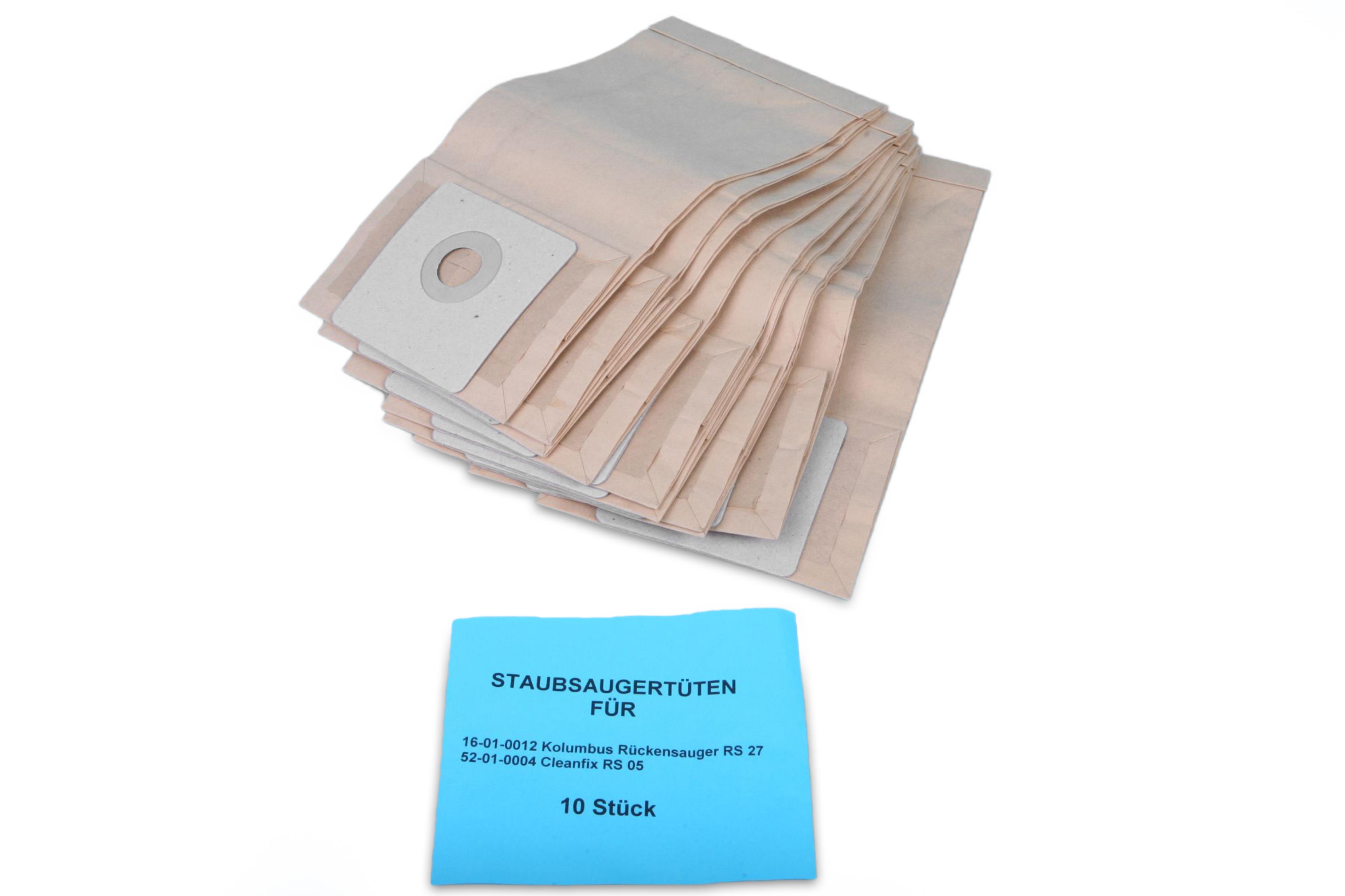 10 Staubsaugerbeutel Cleanfix RS 05 und Columbus RS 27 - Made in Germany
