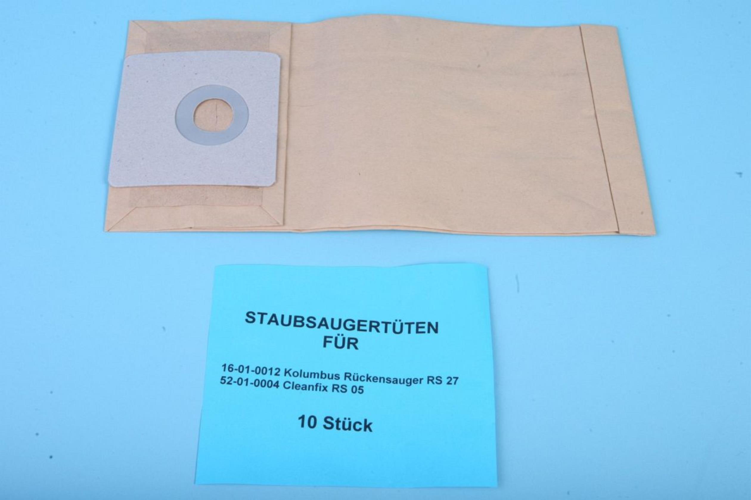 10 Staubsaugerbeutel Cleanfix RS 05 und Columbus RS 27 - Made in Germany