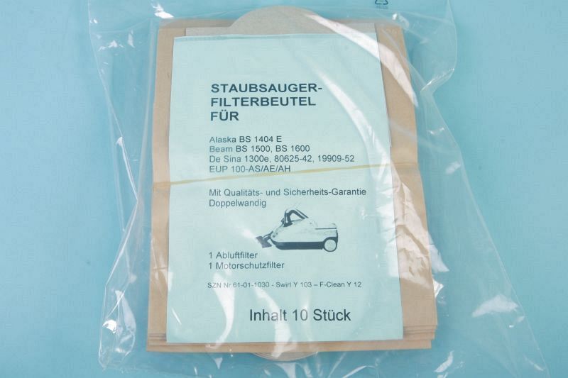 10 Staubsaugerbeutel De Sina u.a. Ersatz für Swirl Y 103