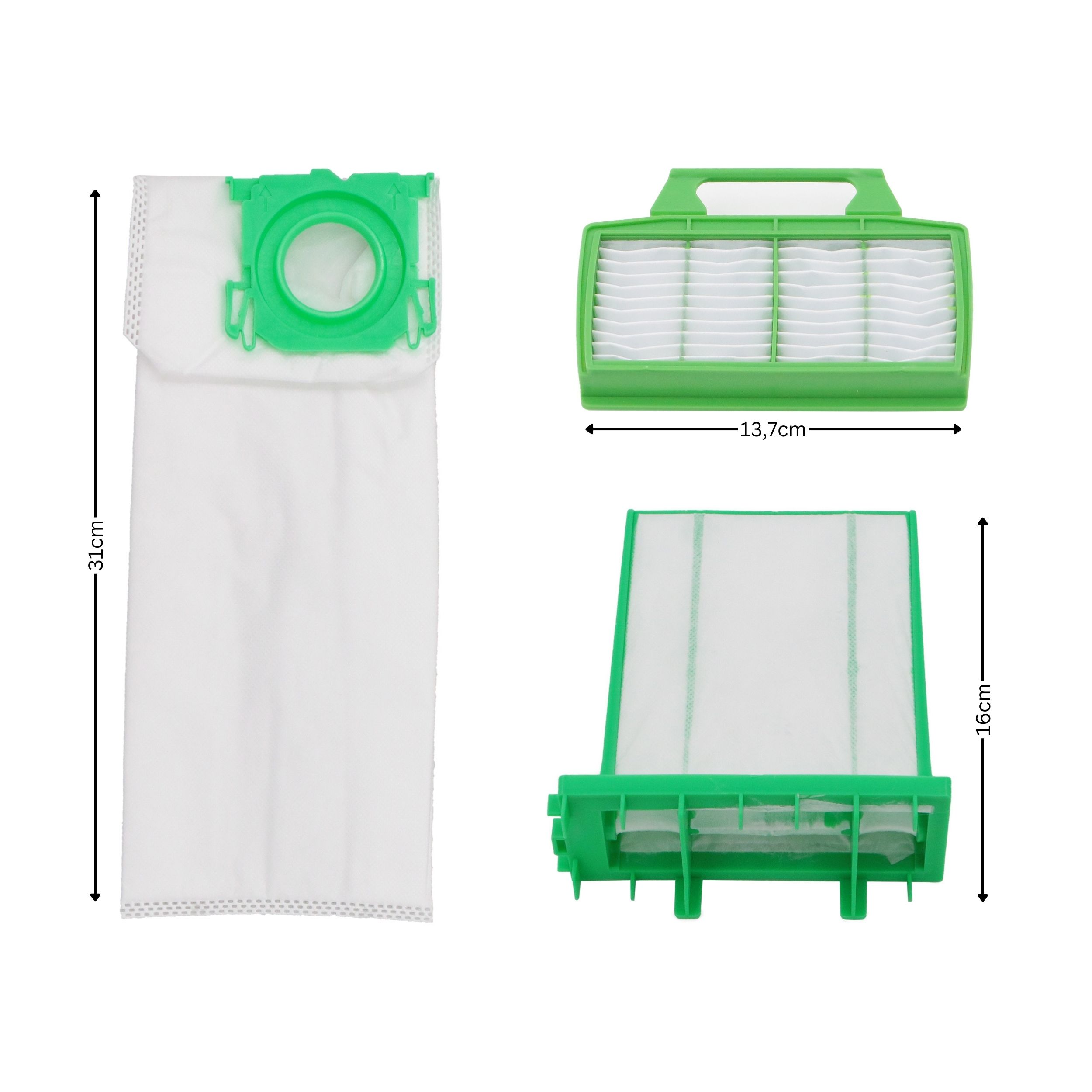 Sparset Servicebox passend für Sebo Airbelt K : 8 Staubsaugerbeutel + 2 Filter, Ersatz für Sebo 6695ER