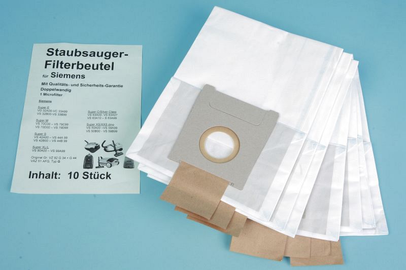 10 Staubsaugerbeutel für Siemens VS, Privileg, Bosch S67 Typ D, E, F, G, H
