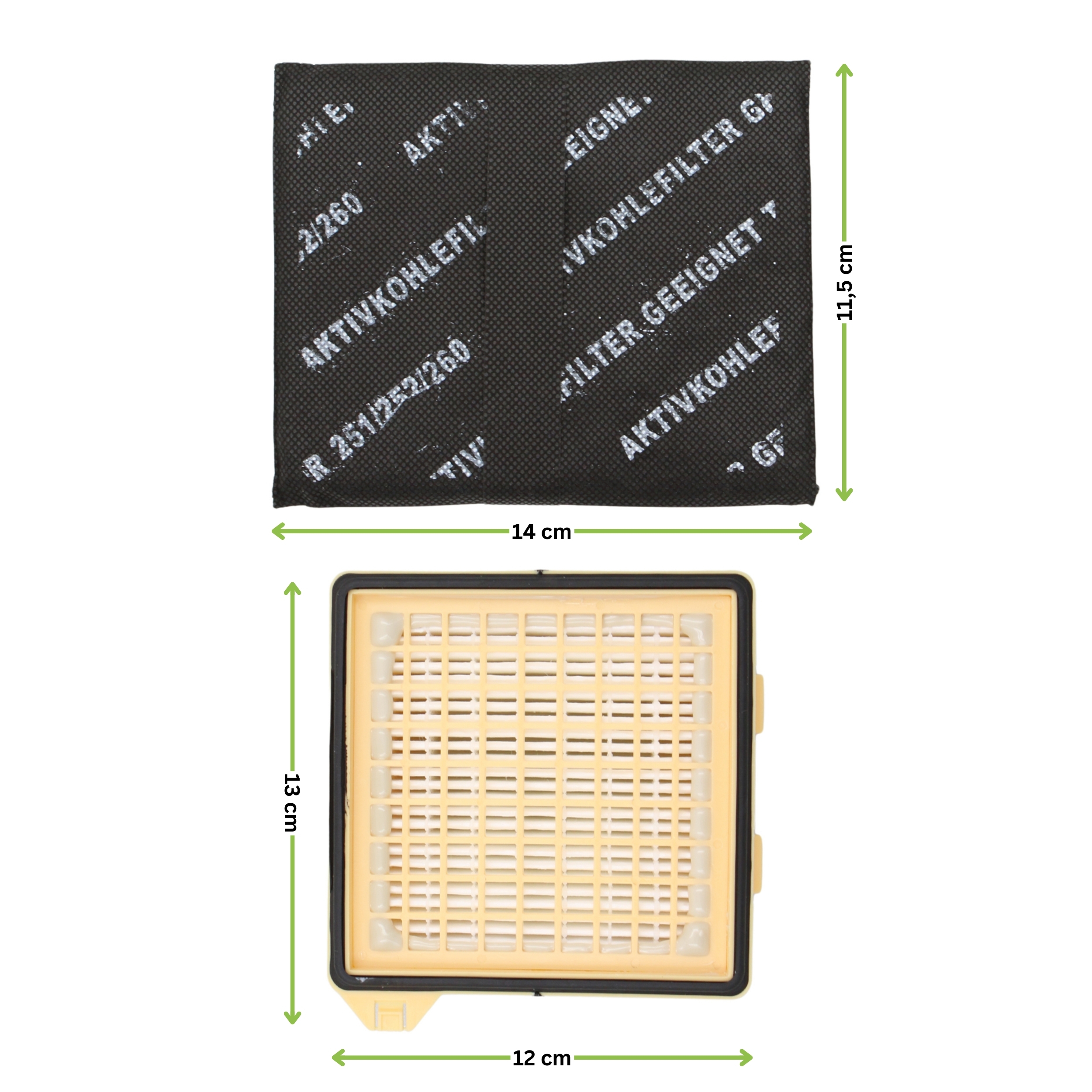 Filterset 1 Aktivfkohlefilter und 1 Hepafilter passend für Vorwerk Tiger 260