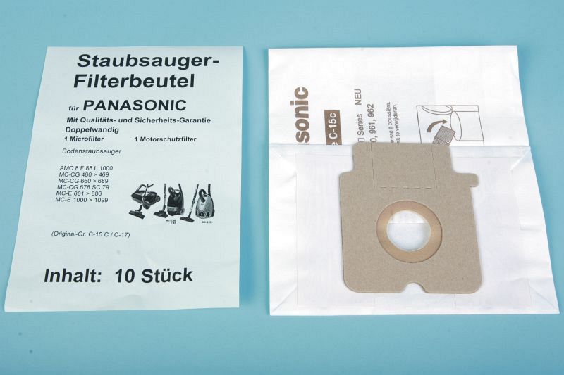10 Staubsaugerbeutel Panasonic MC-E u.a. - PC 89, Typ C-2E