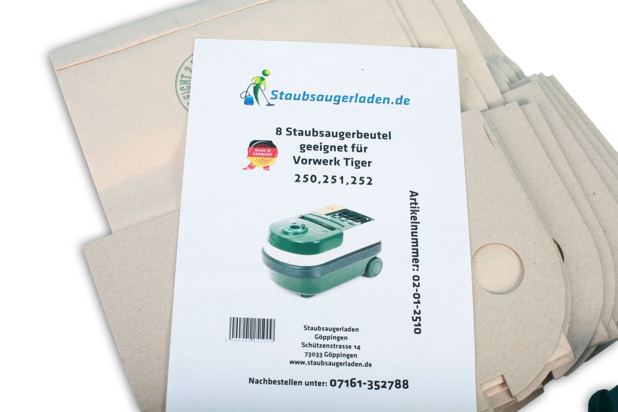 Sparset für Vorwerk Tiger 251/252: Staubsaugerbeutel, Abluftfilter, Aktivfiltersystem