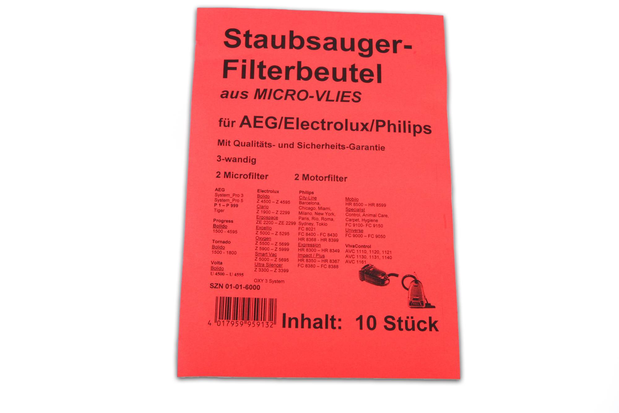 10 Staubsaugerbeutel Vlies für Philips, AEG, Electrolux Ersatz für Swirl PH 86/PH 96