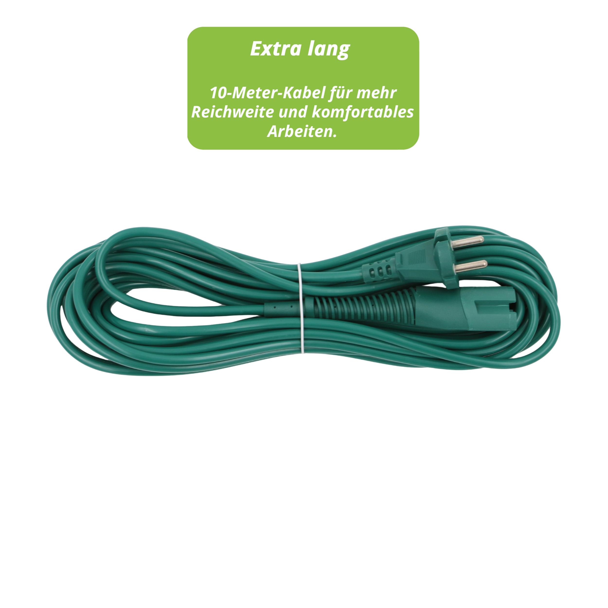 Extra Langes Kabel Stromkabel für Vorwerk Kobold VK 130, 131 - Länge 10m