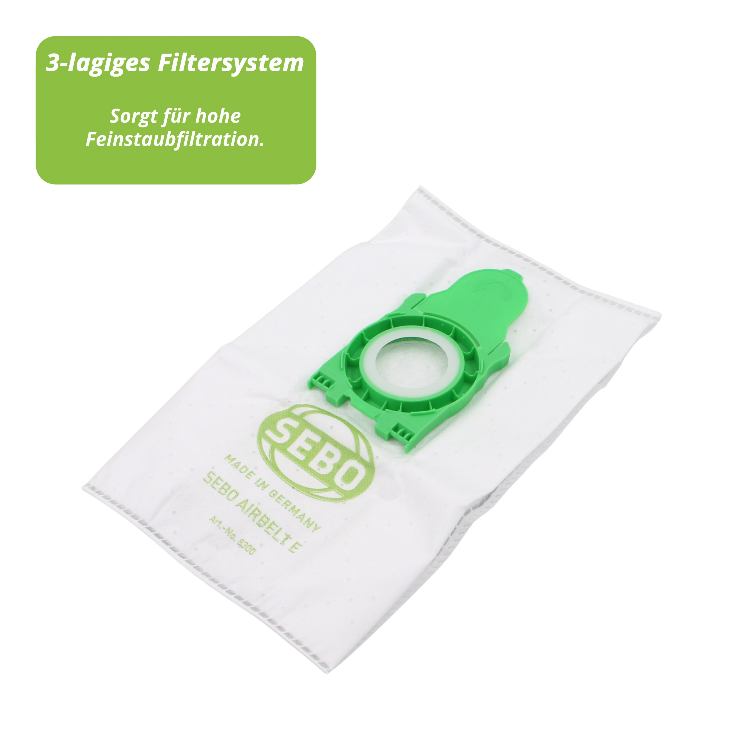 8 original Sebo Staubsaugerbeutel für Sebo Airbelt E1 und E3 alle Modelle