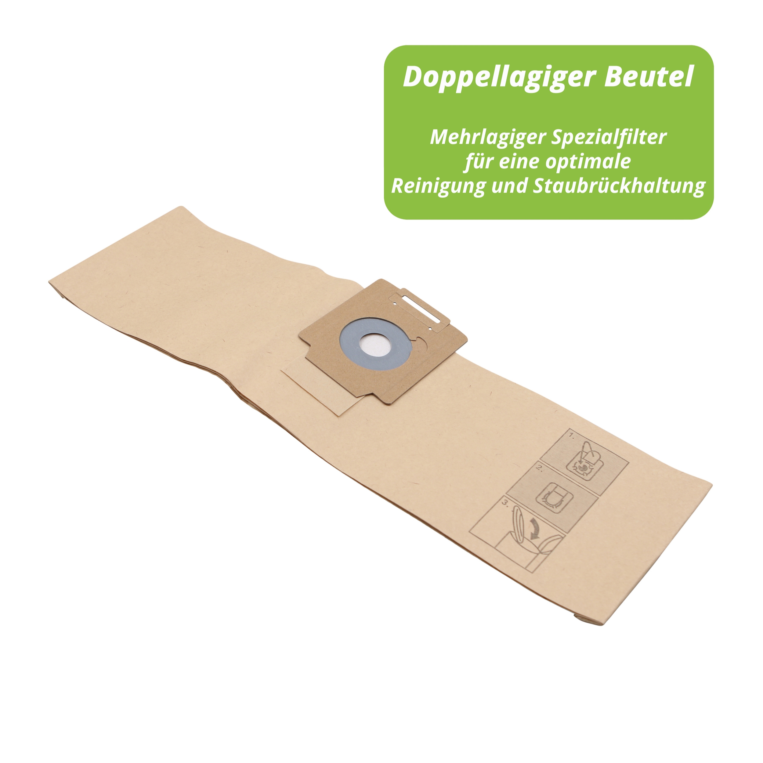 10 Premium Staubsaugerbeutel passend für Wetrok Monovac 6, Bantam 6/9