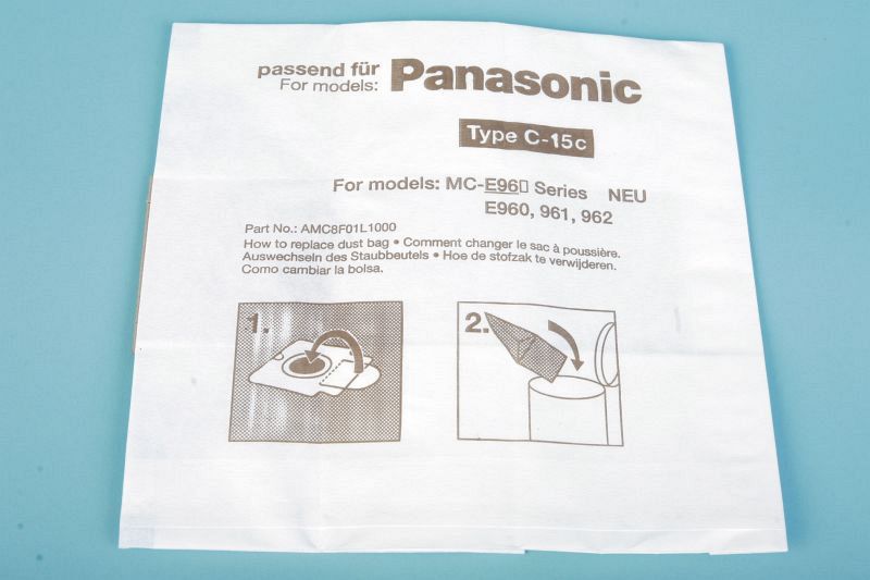 10 Staubsaugerbeutel Panasonic MC-E u.a. - PC 89, Typ C-2E
