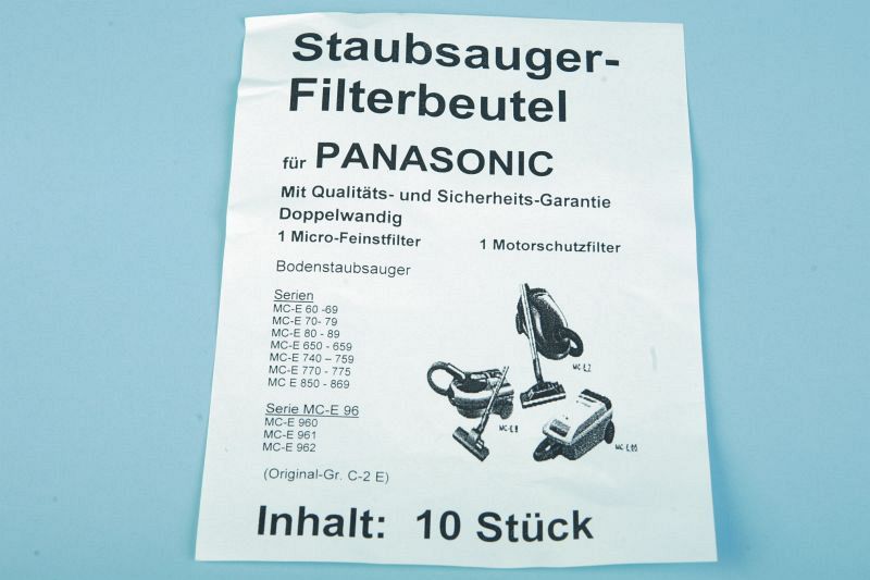 10 Staubsaugerbeutel Panasonic MC-E u.a. - PC 87, Typ C-2