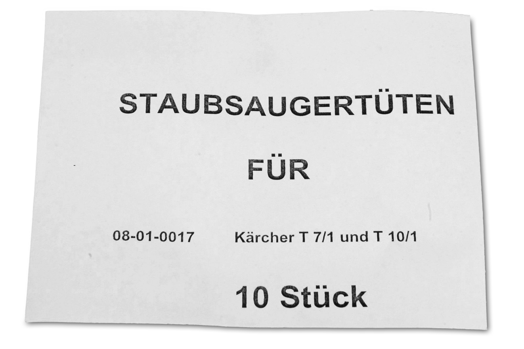 10 Staubsaugerbeutel passend für Kärcher T7/1, T9/1, T10/1 - Made in Germany