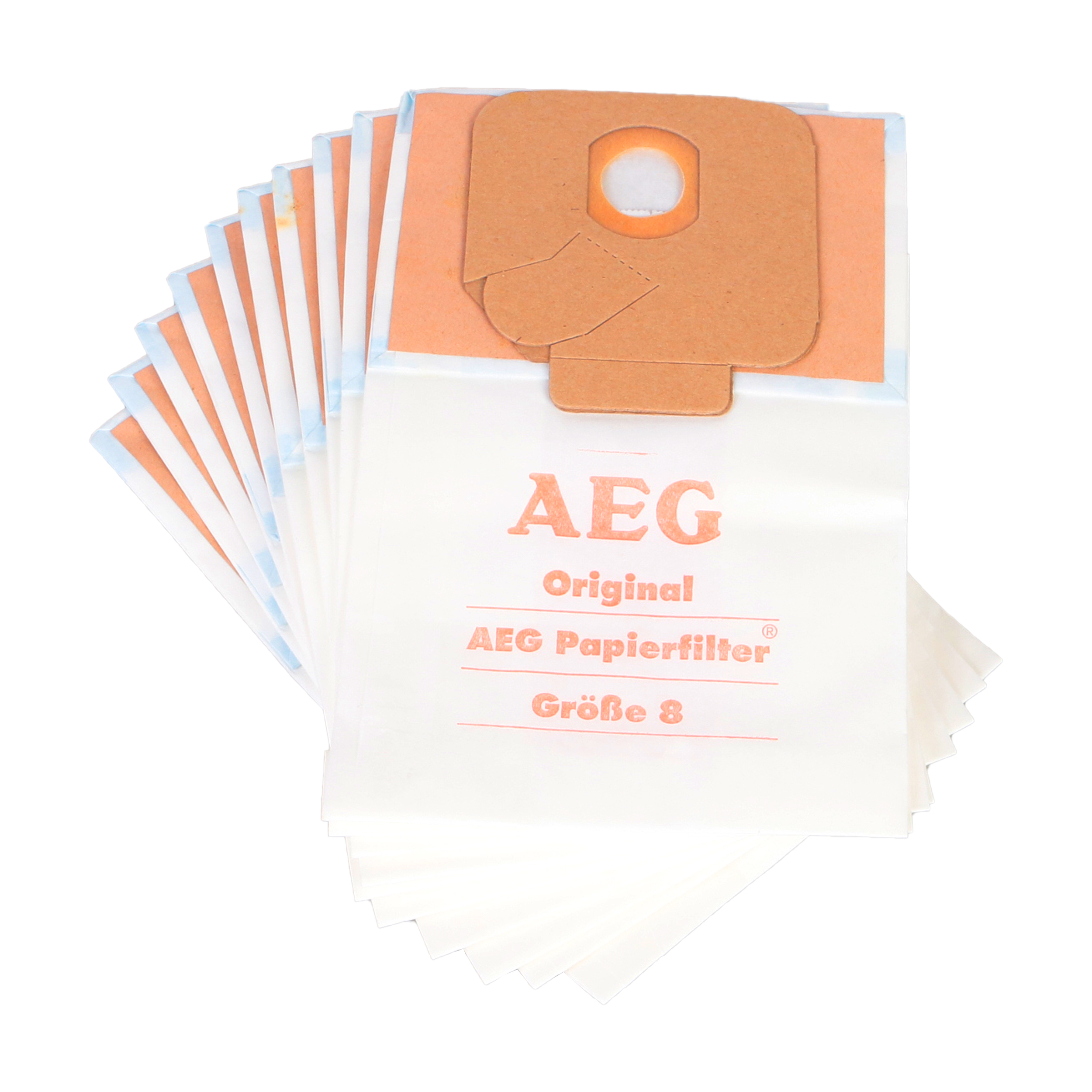10 Staubsaugerbeutel für AEG, Omega u.a. - A 03 O 90 (AEG Größe 8)