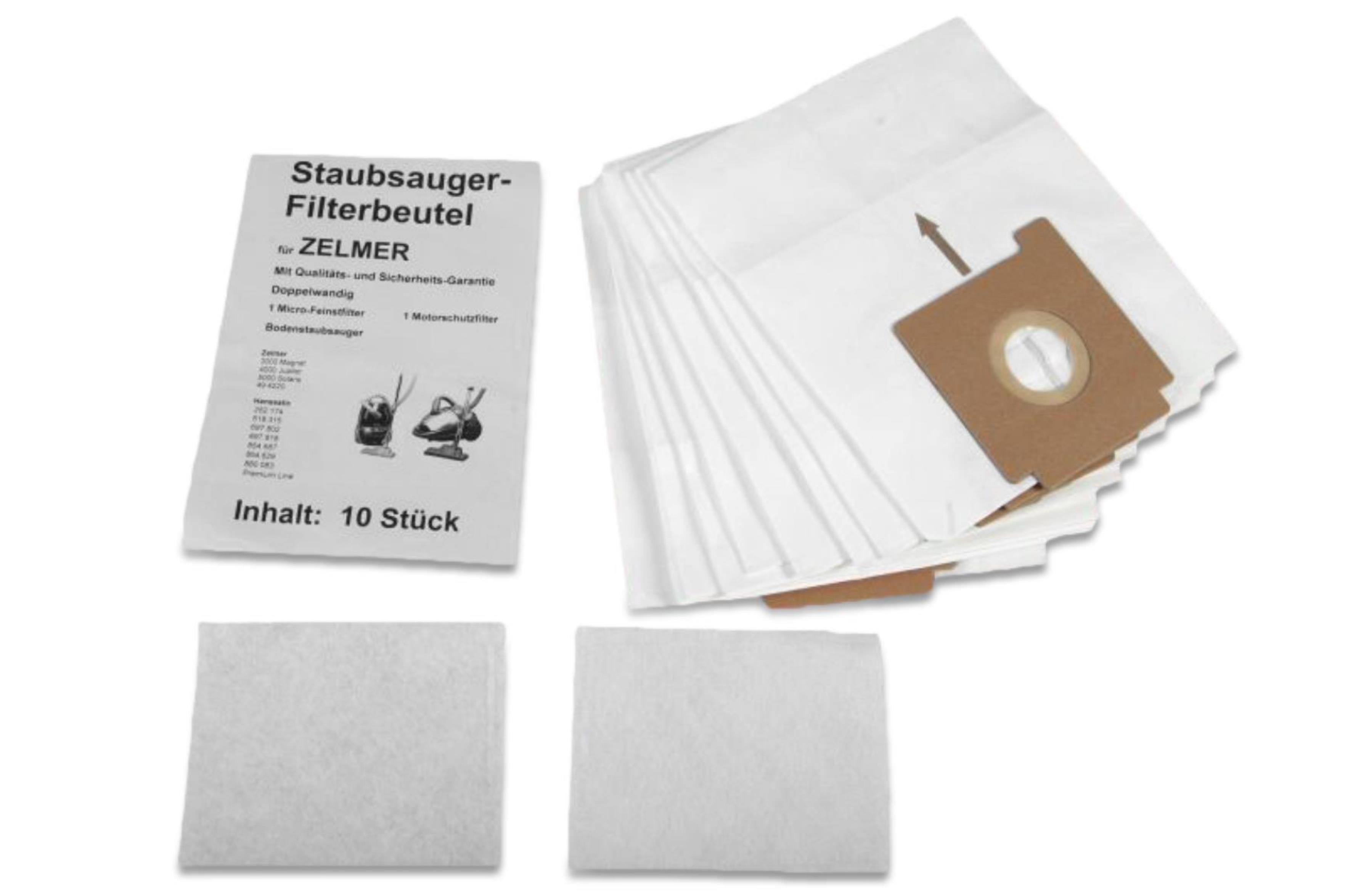 10 Staubsaugerbeutel passend für Zelmer 3000 u.a. Ersatz für Swirl Z 114