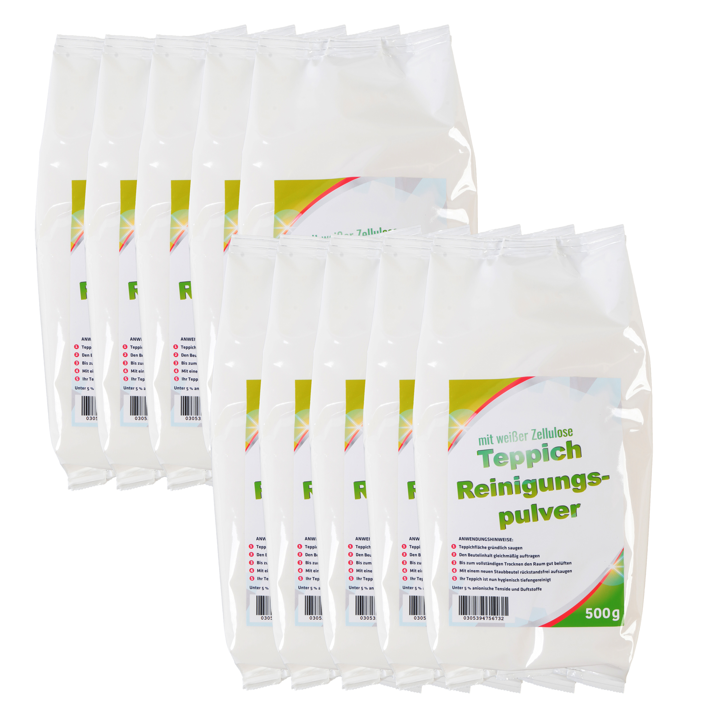 10 x effektives Teppich Reinigungspulver für ca. 100-200 qm - einfache Anwendung