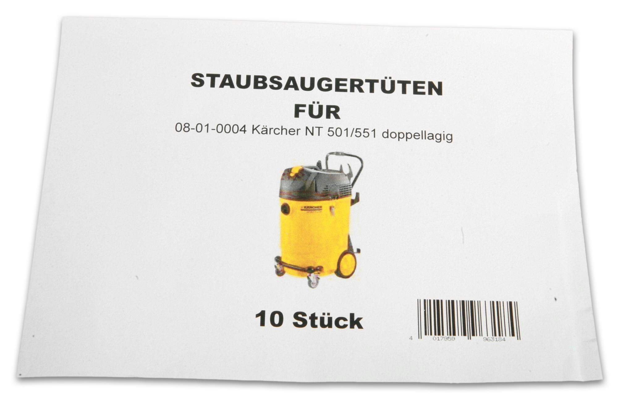 10 Premium Staubsaugerbeutel passend für Kärcher NT 501 / NT 551 Made in Germany