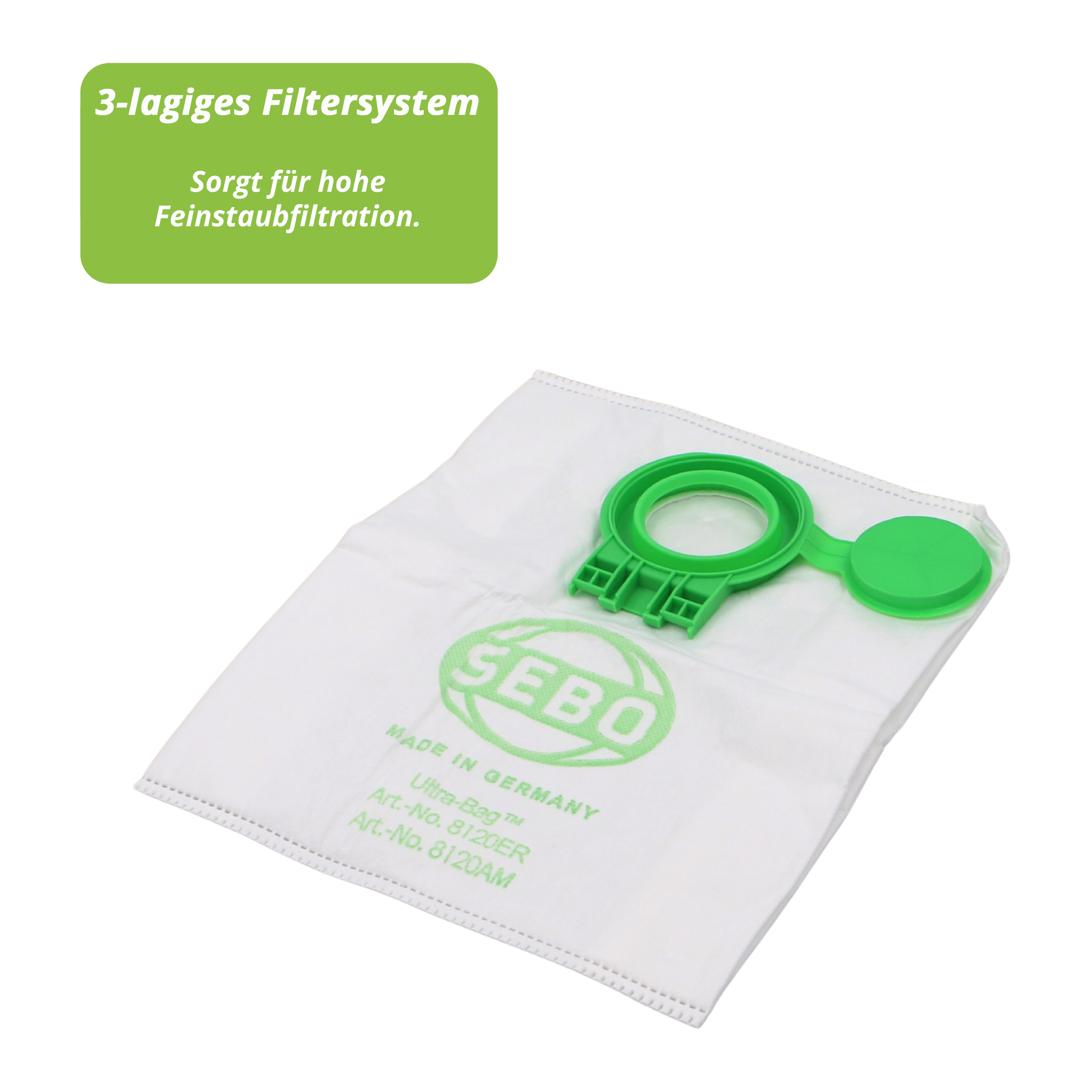 Sebo Filterbox 8120ER 8 Ultra-Bag Filtertüten Staubsaugerbeutel für D1 D2 D3 D4
