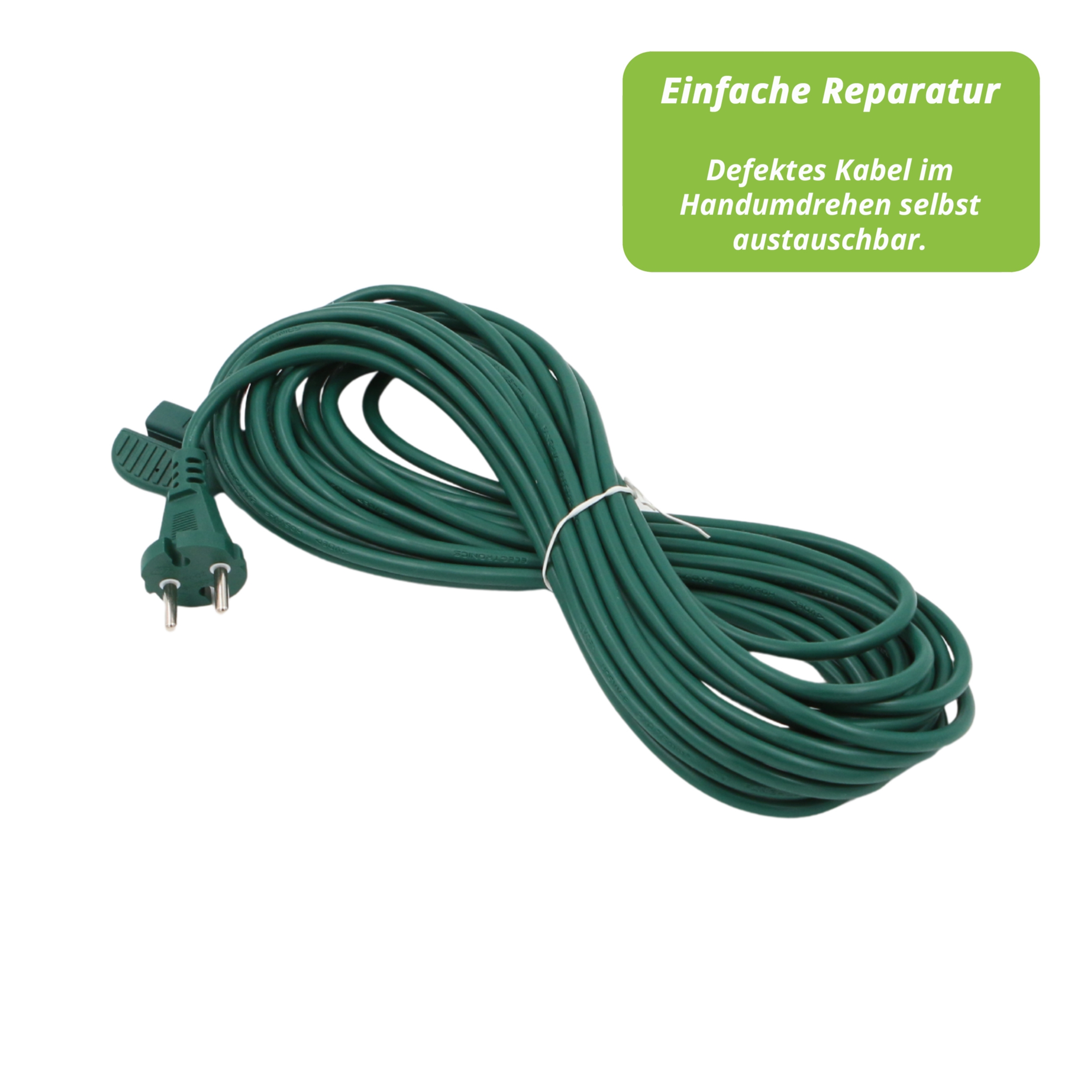 Extra Langes Kabel Stromkabel für Vorwerk Kobold VK 135, 136 - Länge 10m