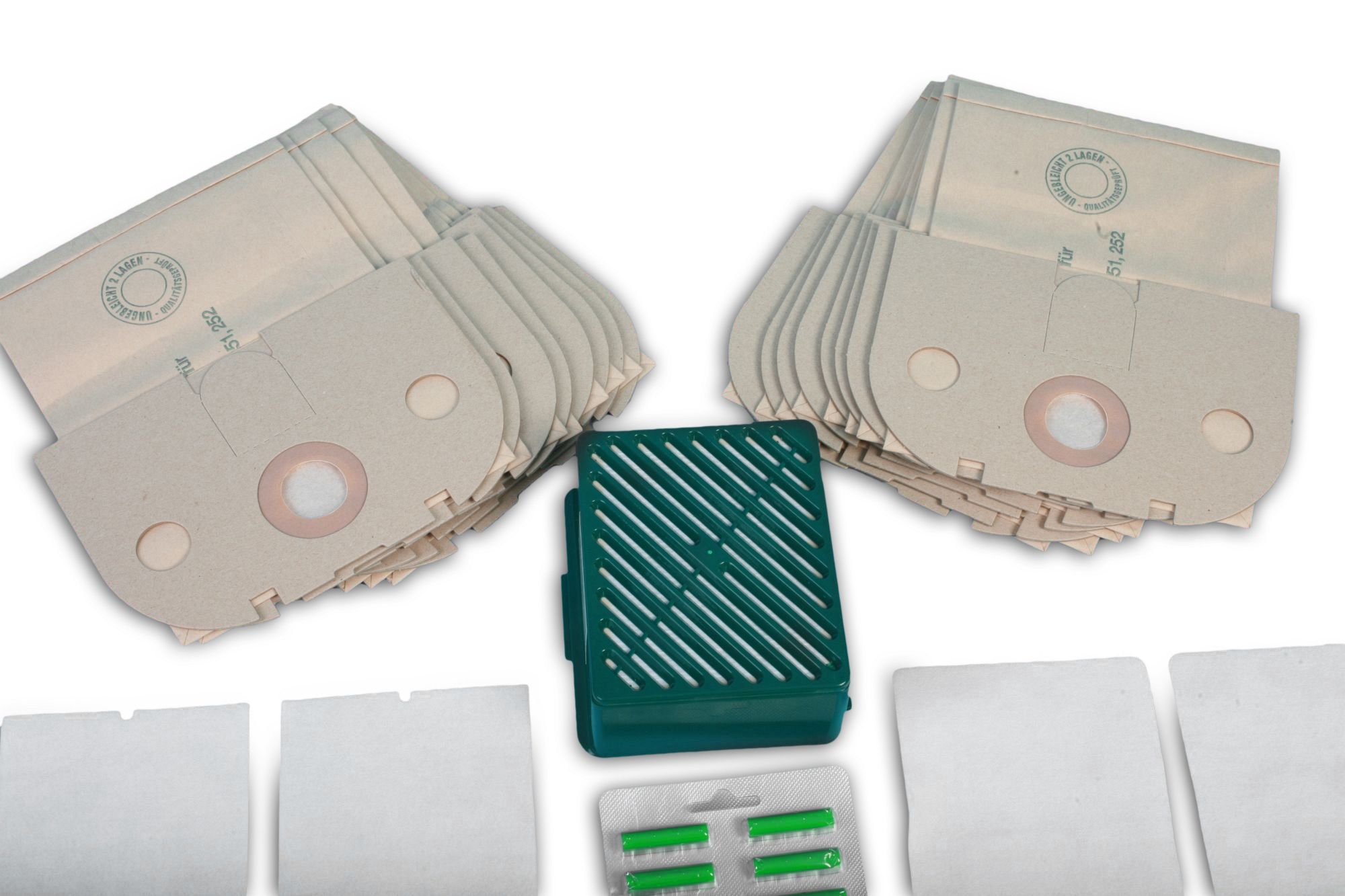 Sparset für Vorwerk Tiger 251/252: Staubsaugerbeutel, Abluftfilter, Aktivfiltersystem