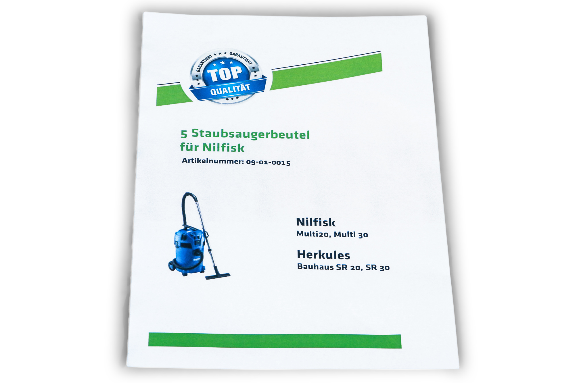 5 hochwertige Staubsaugerbeutel passend für Nilfisk Multi 20, Multi 30, Herkules