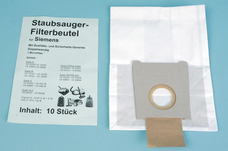10 Staubsaugerbeutel für Siemens VS, Privileg, Bosch S67 Typ D, E, F, G, H