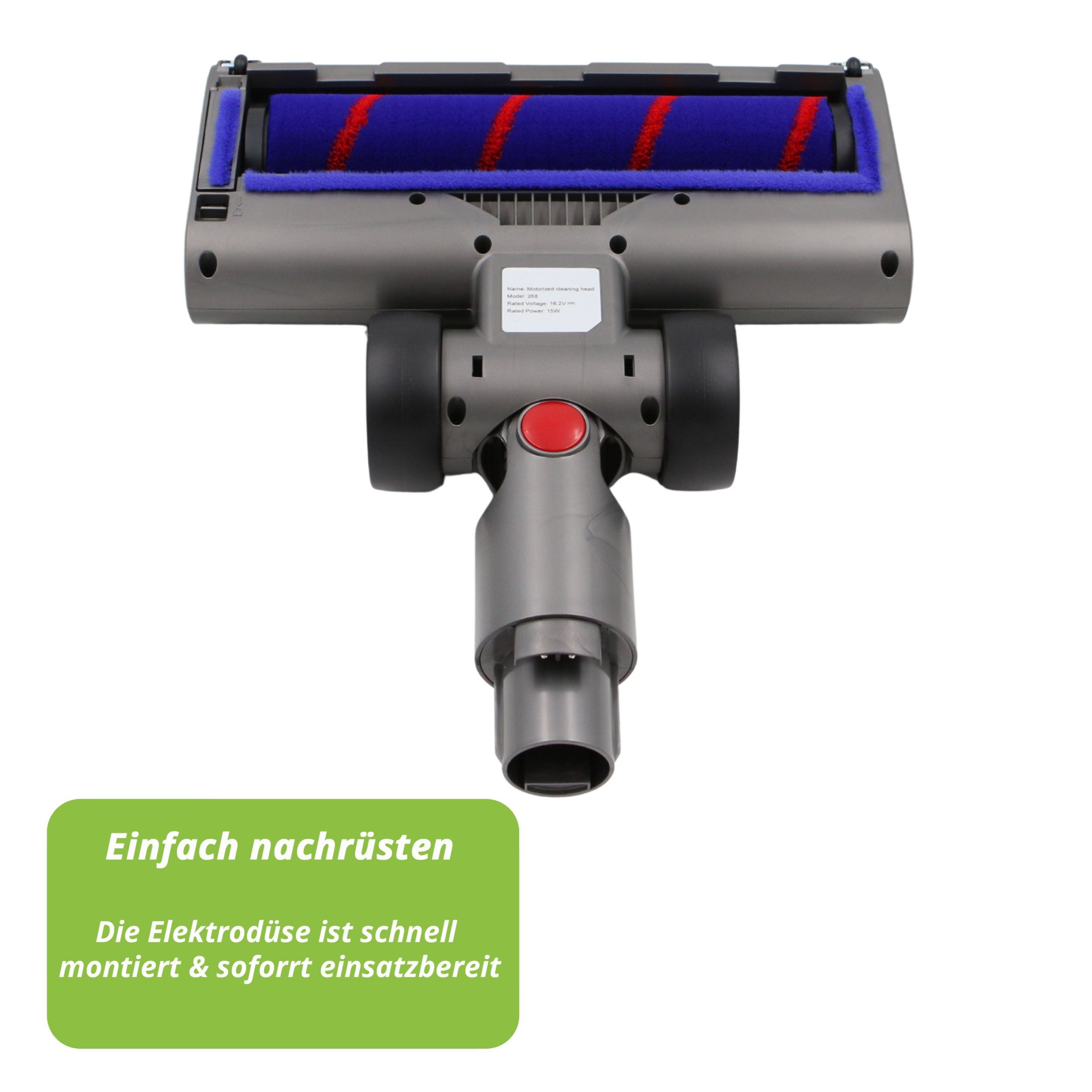 Hochwertige Elektrobürste mit Softwalzen, LED und Möbelschutzband passend für Dyson V7 V8 V10 V11 V15