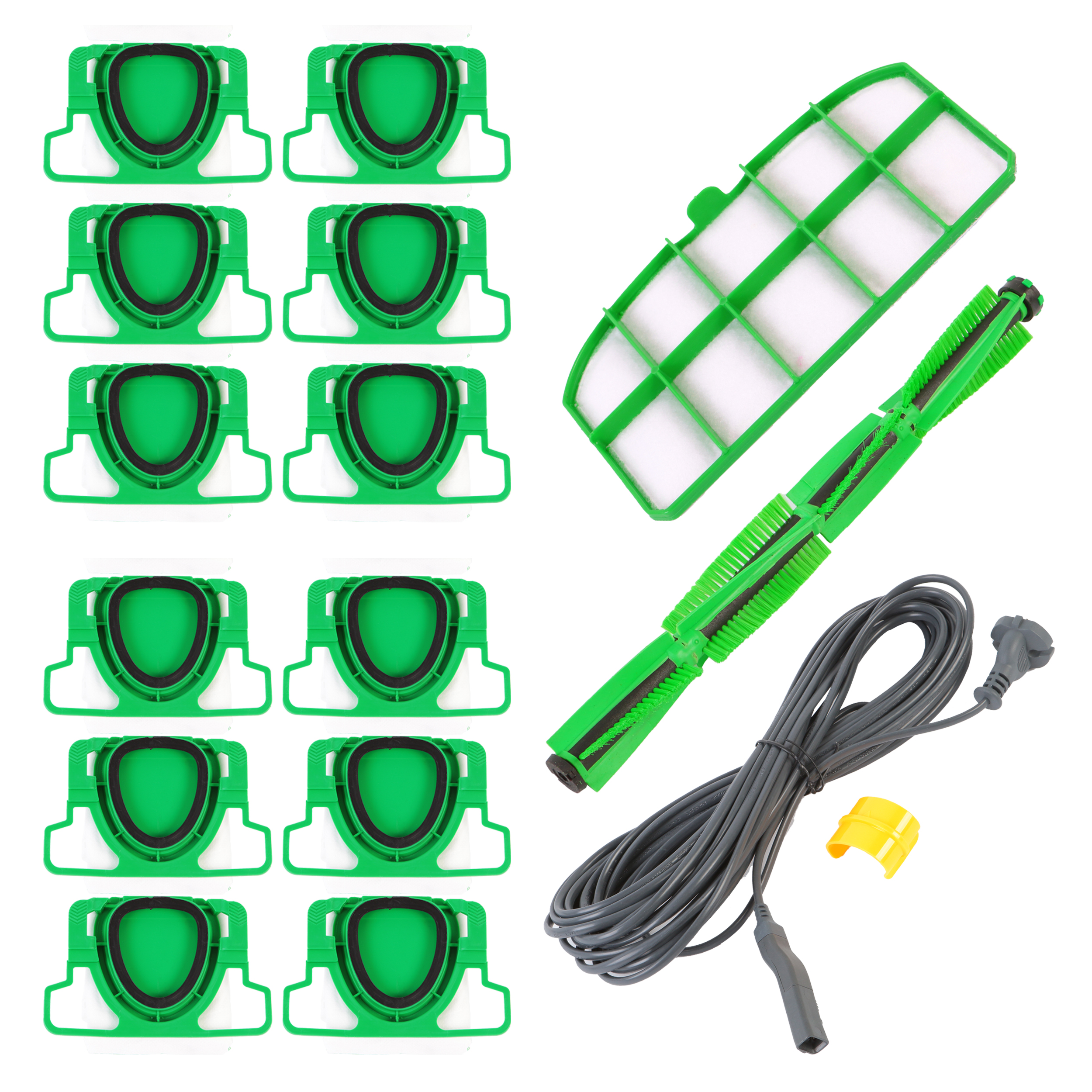 Zubehörset für Vorwerk Kobold 200 - Kabel, Staubsaugerbeutel, Filter, Rundbürste