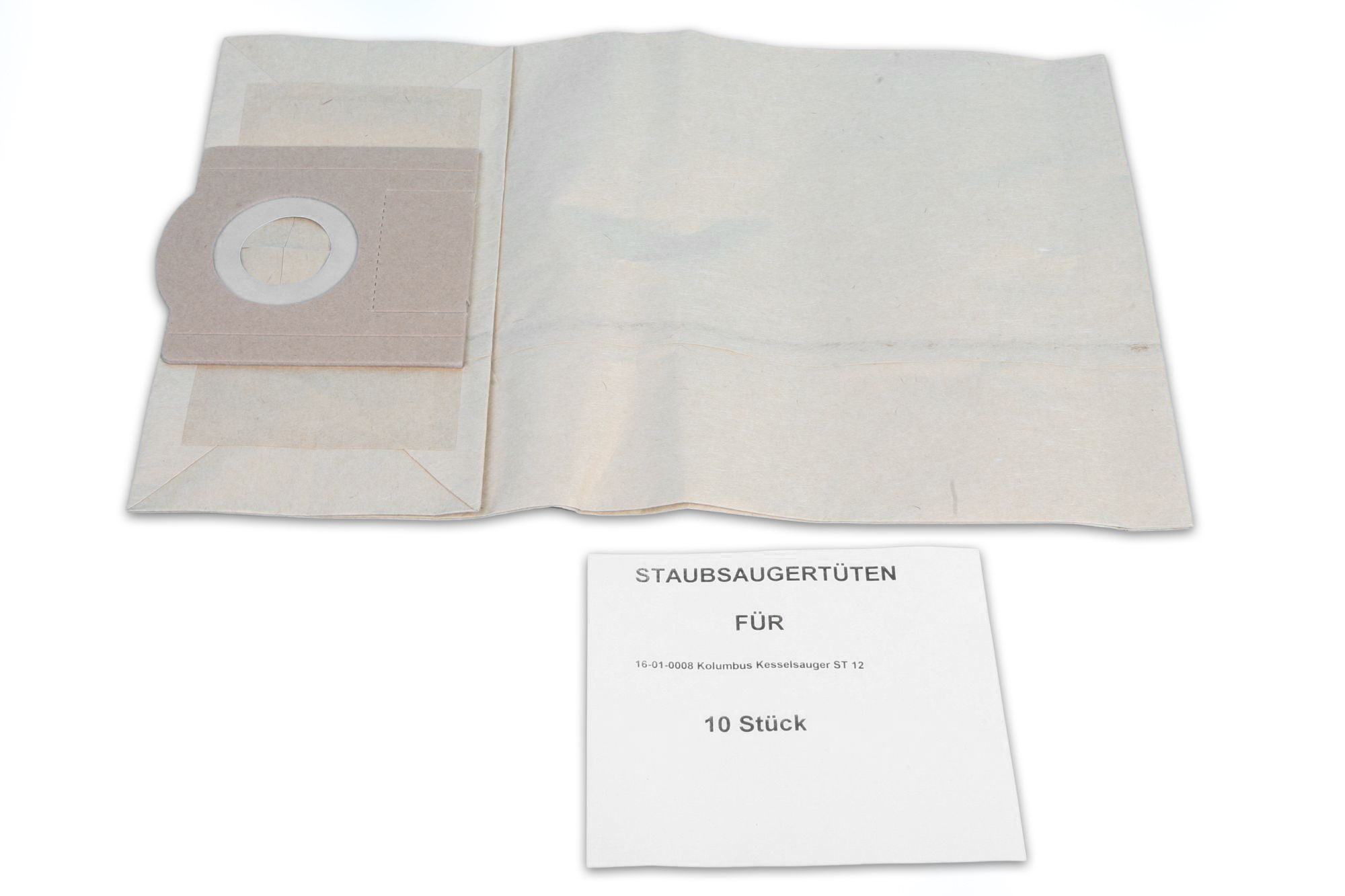 10 Staubsaugerbeutel Columbus Kesselstaubsauger ST12 - W39