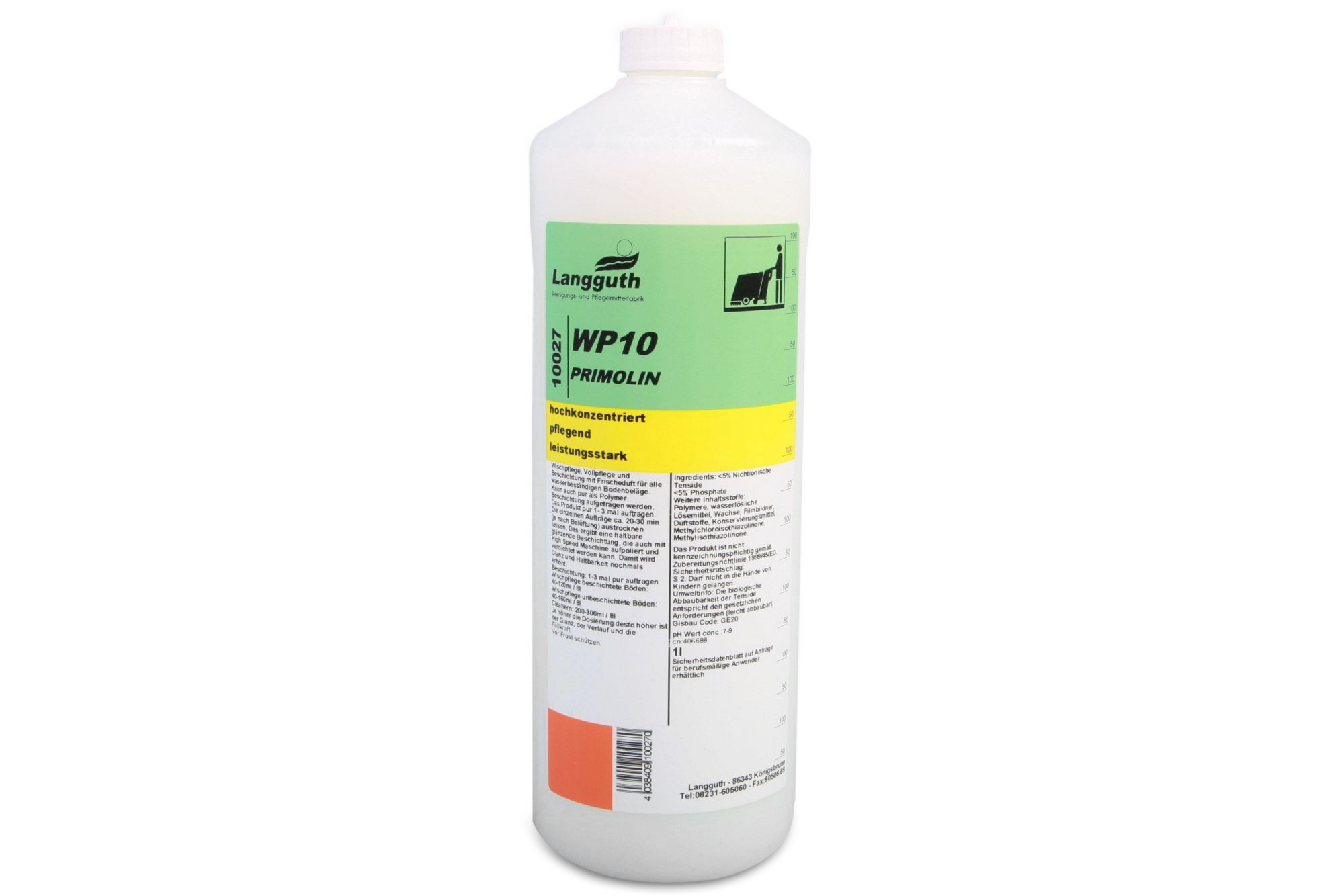 Wachsemulsion 1000ml Primolin Bohnerwachs Bohnermilch Wischpflege Vollpflege