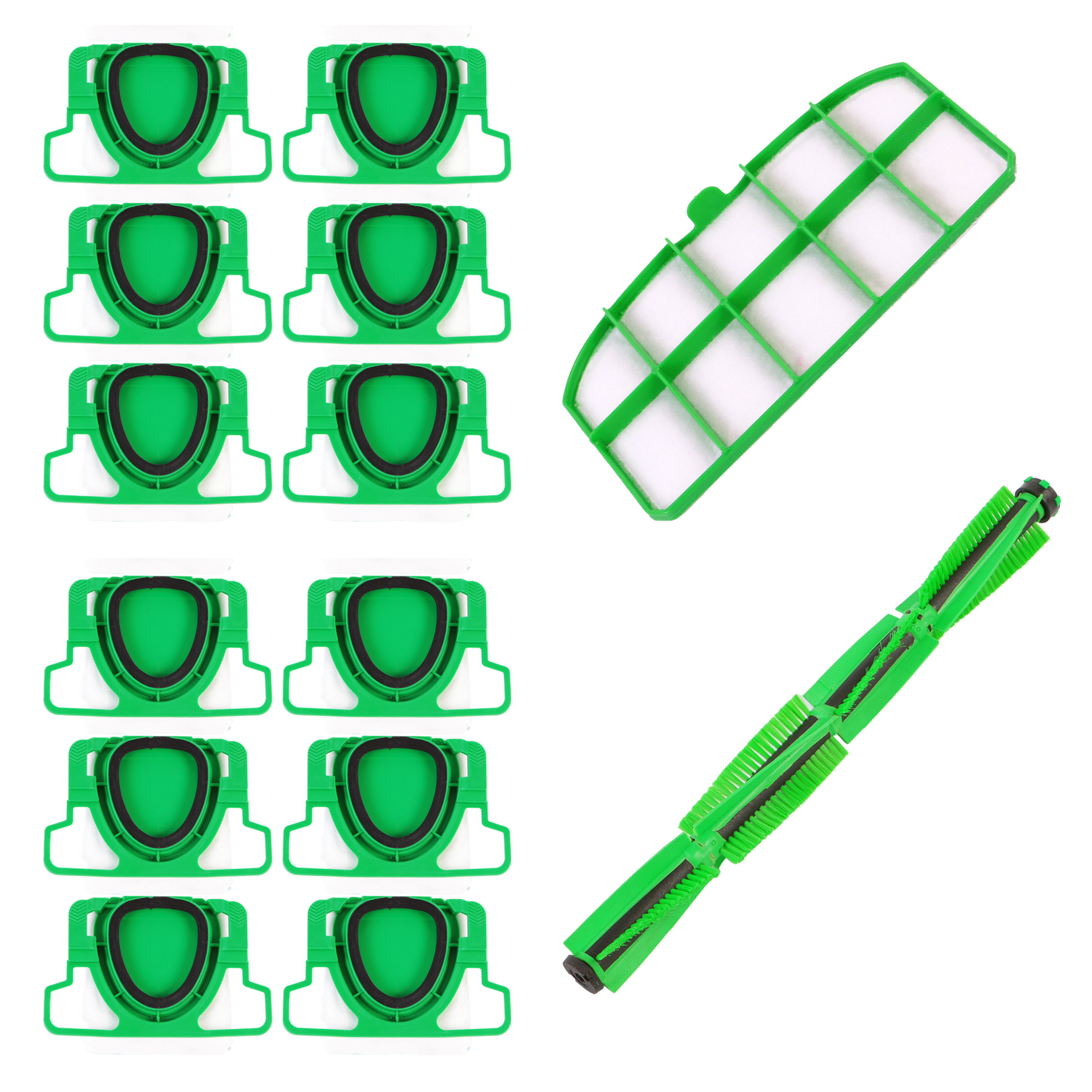 Ersatzteileset für Vorwerk Kobold 200 - 12 Staubsaugerbeutel, Motorfilter, Rundbürste