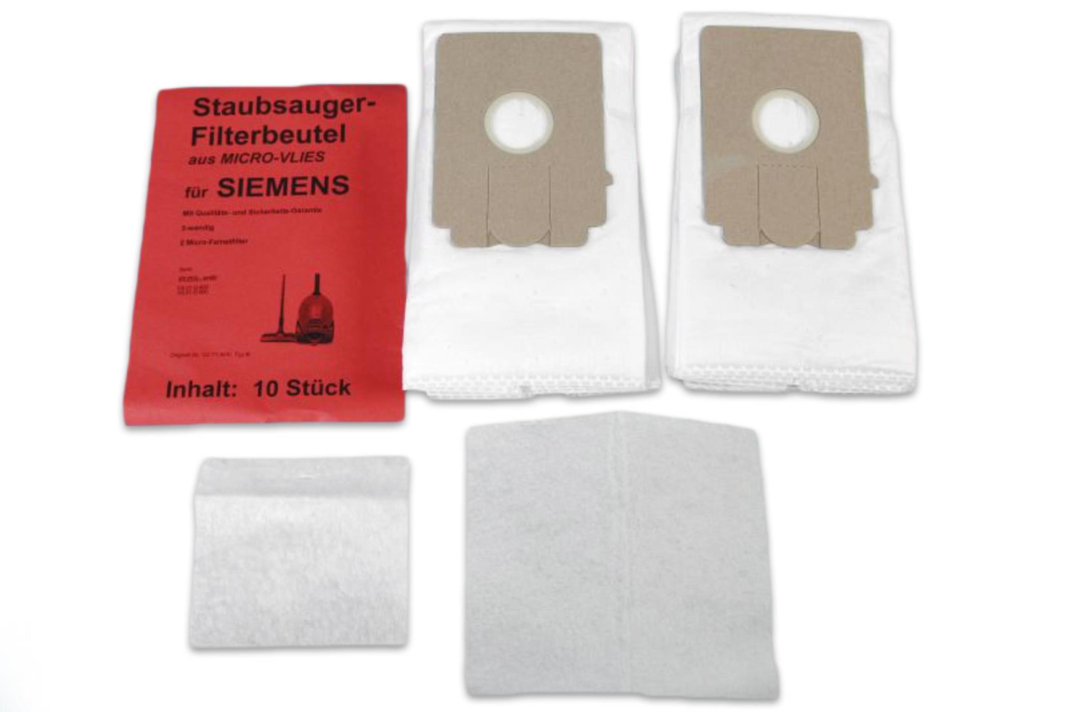 10 Staubsaugerbeutel passend für Siemens VS01G, Typ K - Ersatz für Swirl S70
