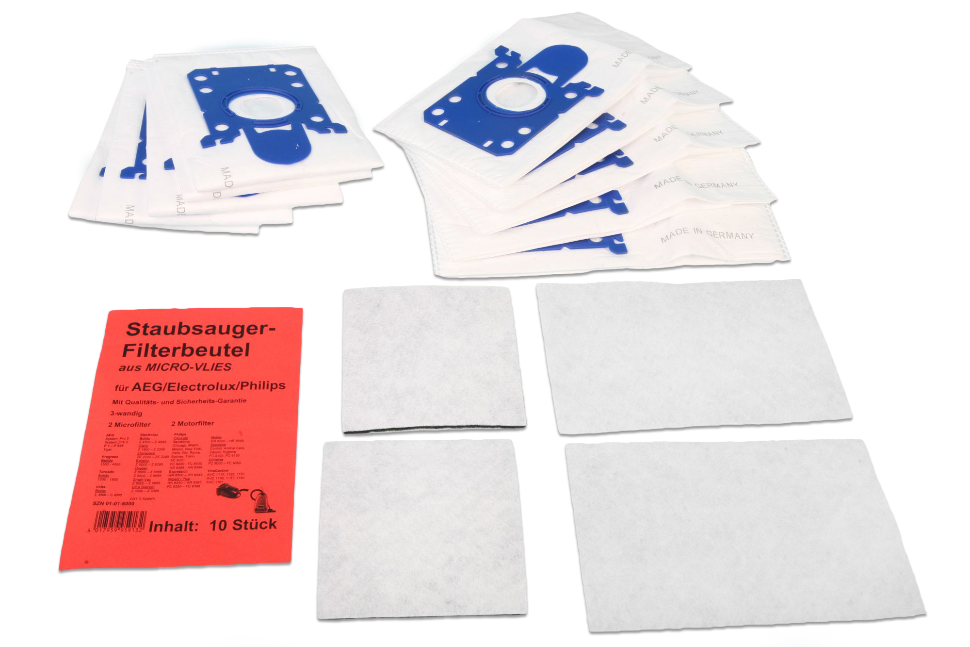 10 Staubsaugerbeutel Vlies für Philips, AEG, Electrolux Ersatz für Swirl PH 86/PH 96