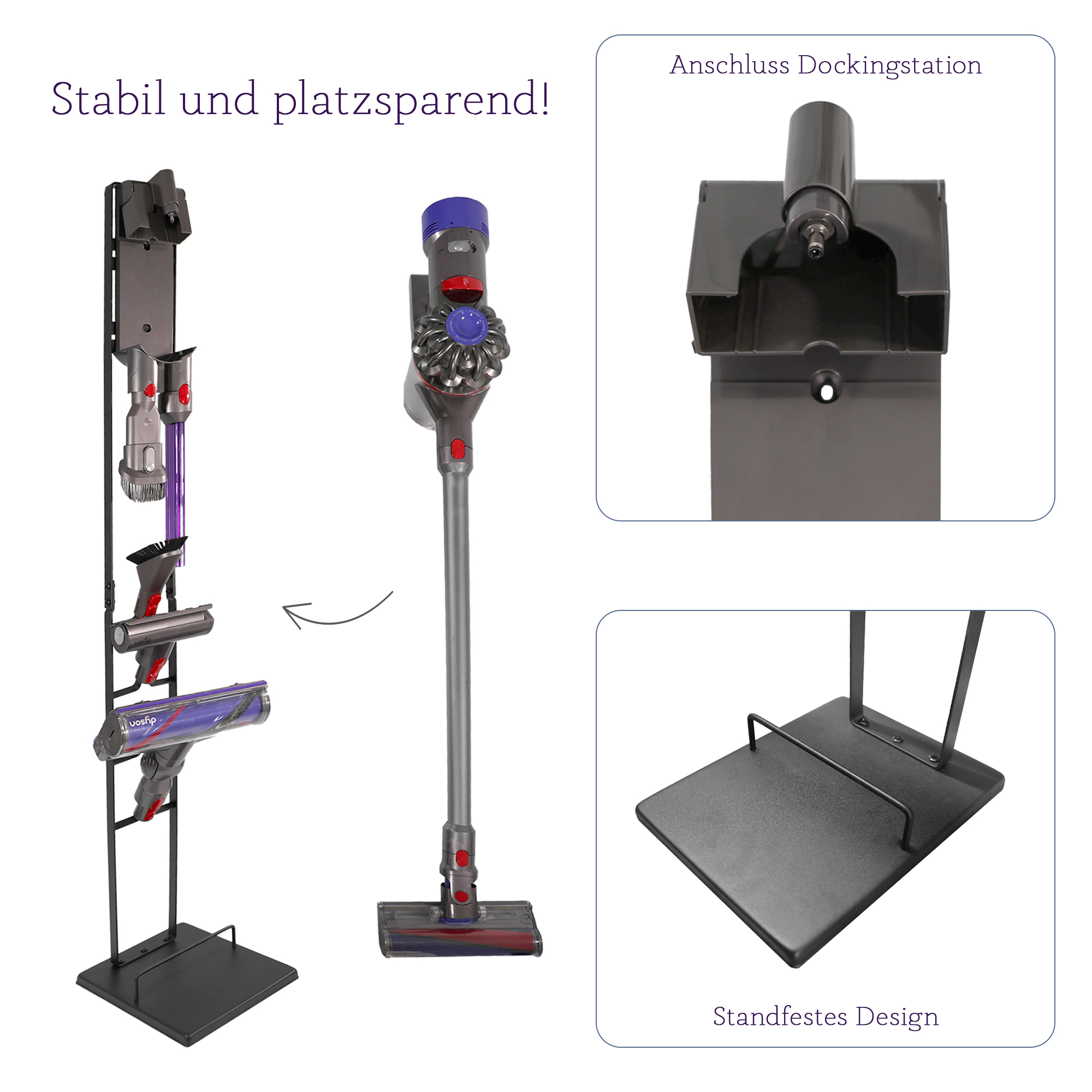 Staubsauger Halterung, Ständer passend Stielstaubsauger, Handstaubsauger