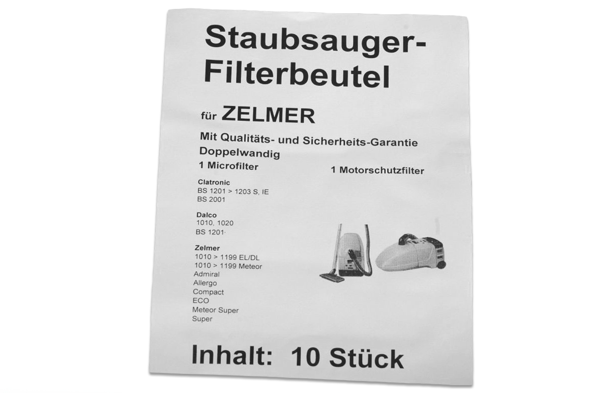 10 Staubsaugerbeutel Zelmer u.a. Ersatz für Swirl Z 110