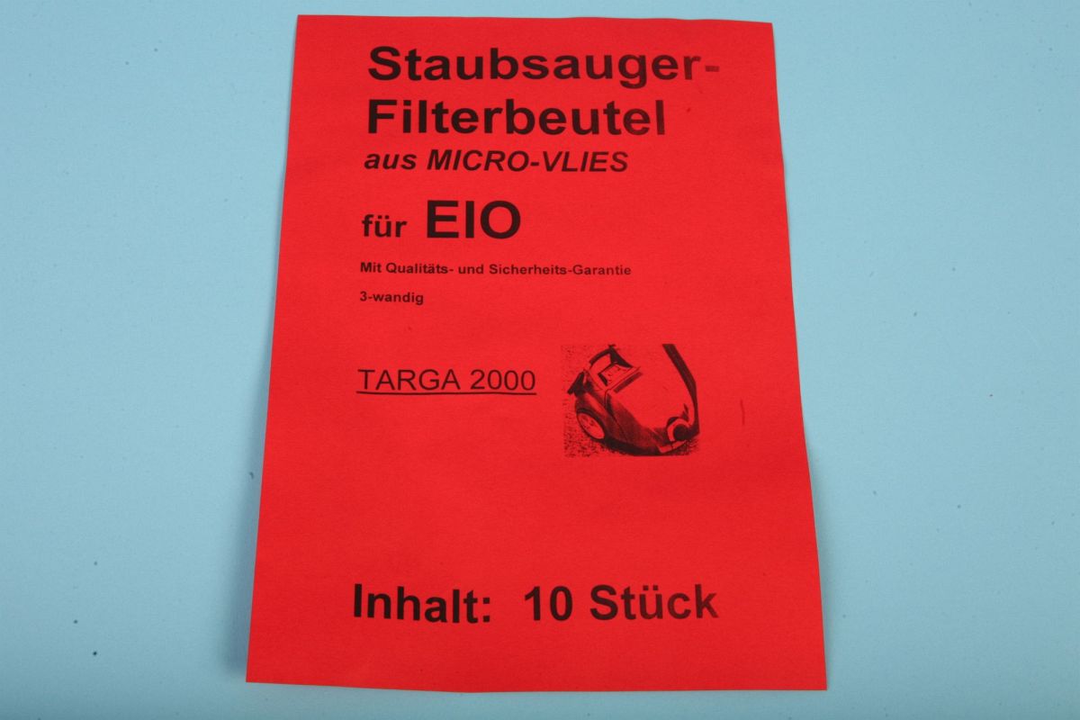 10 Staubsaugerbeutel TARGA 2000 - Ersatz für EIO 83 Vlies