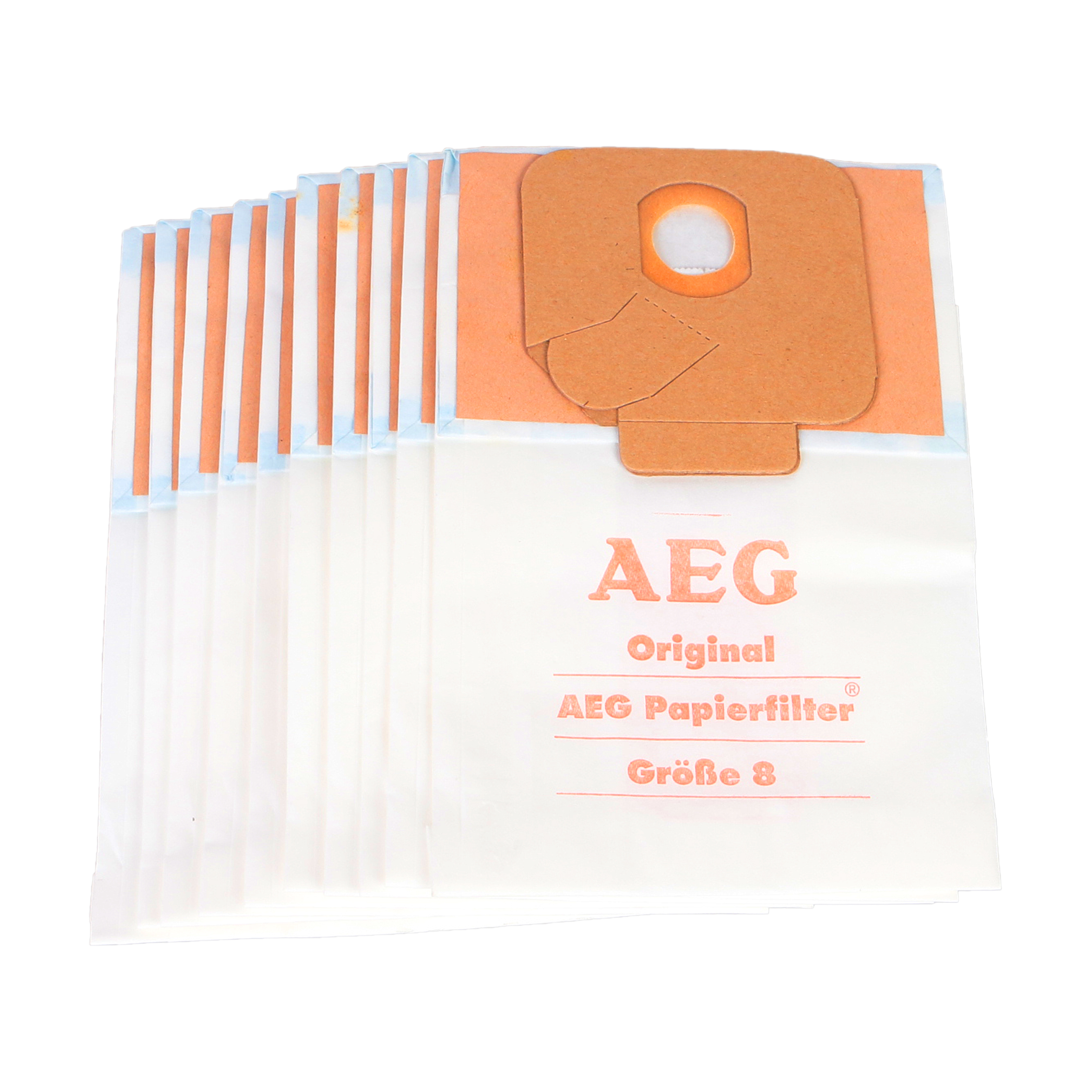 10 Staubsaugerbeutel für AEG, Omega u.a. - A 03 O 90 (AEG Größe 8)
