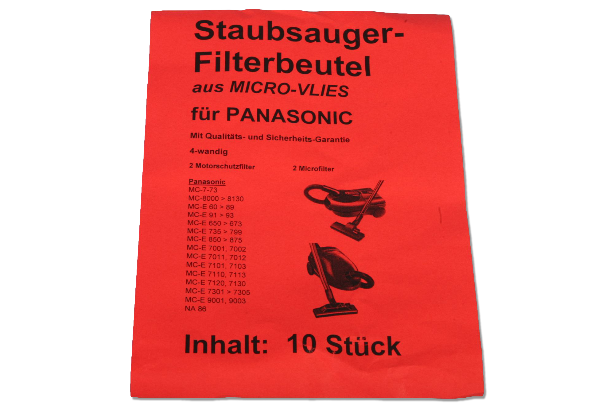 10 Staubsaugerbeutel passend für Panasonic MC E 60-685 u.a. - Ersatz für Swirl PC 87 / PC89