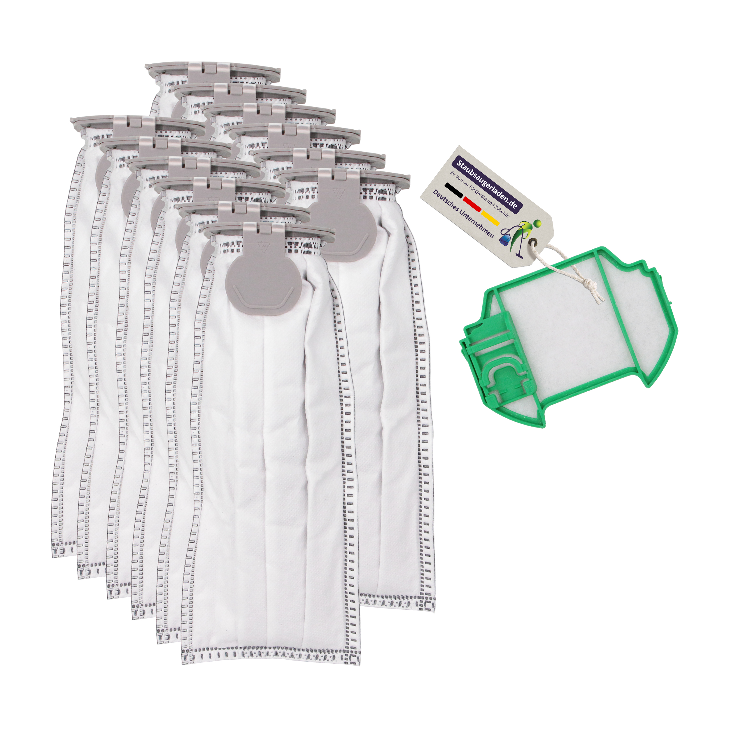 Sparset: 12 Staubsaugerbeutel + Motor Filter für Vorwerk Kobold VK7 Akkusauger