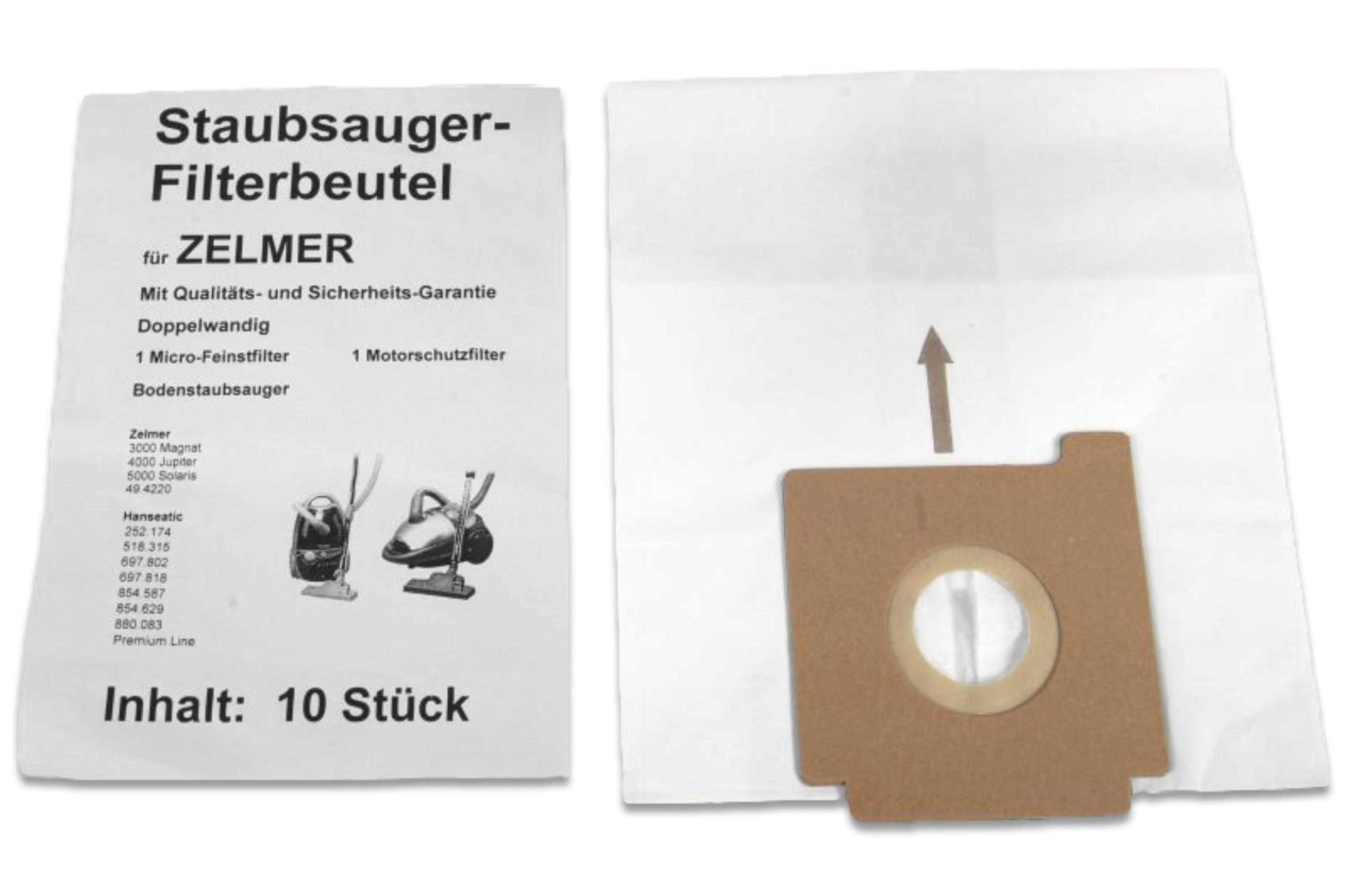 10 Staubsaugerbeutel passend für Zelmer 3000 u.a. Ersatz für Swirl Z 114